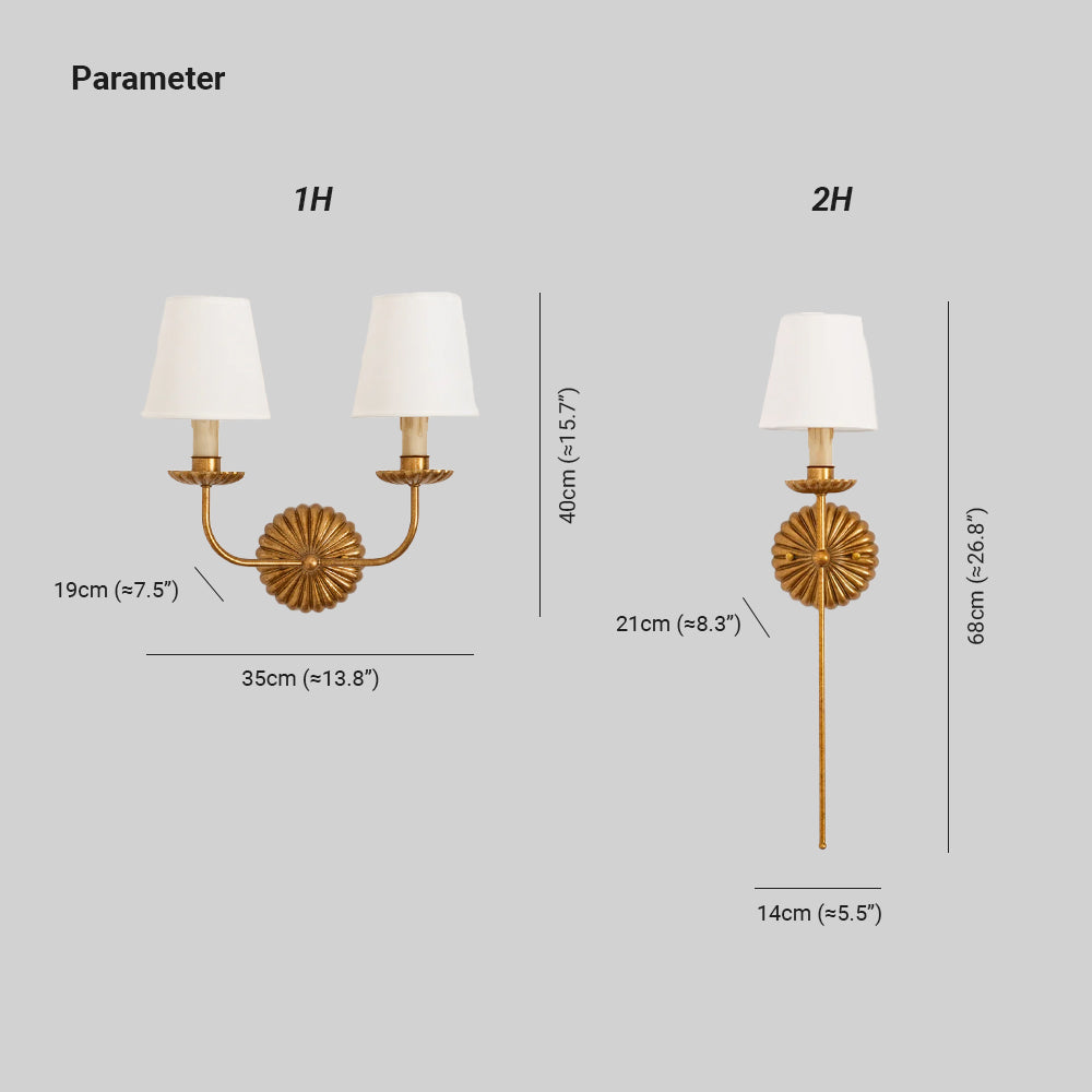 Zelu Wall Lamp Antique Candles Shape - Lamp Copper