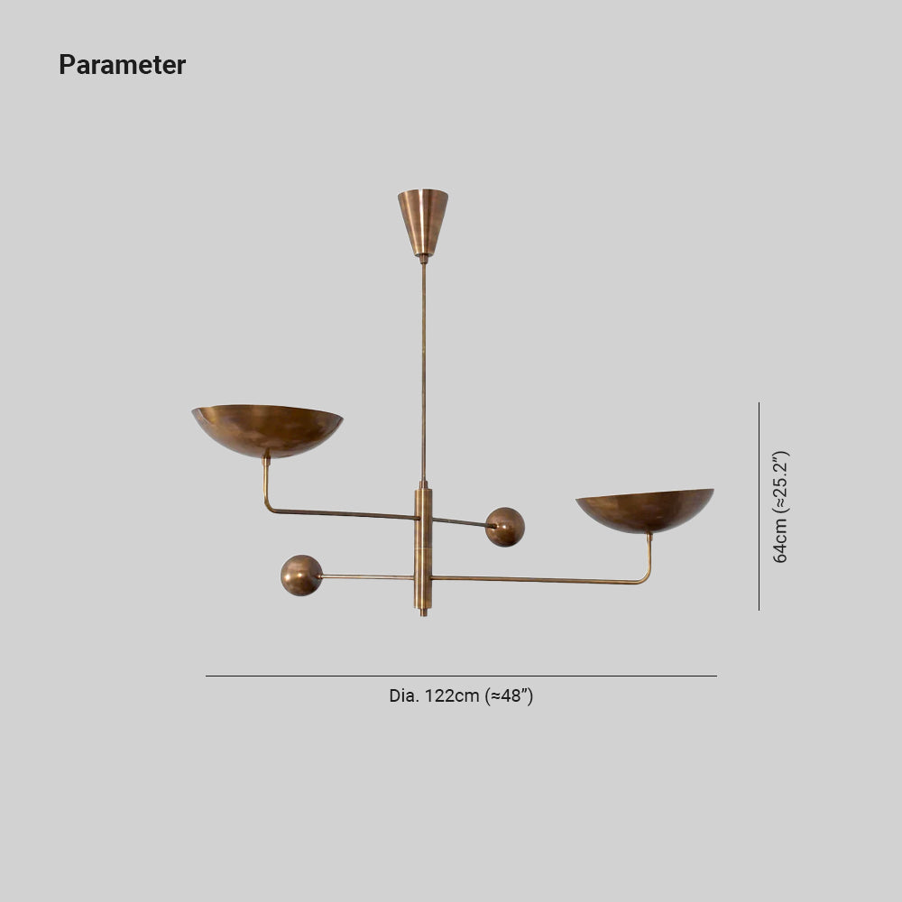 Stella Chandelier Sculptural Industrial - Lamp Copper