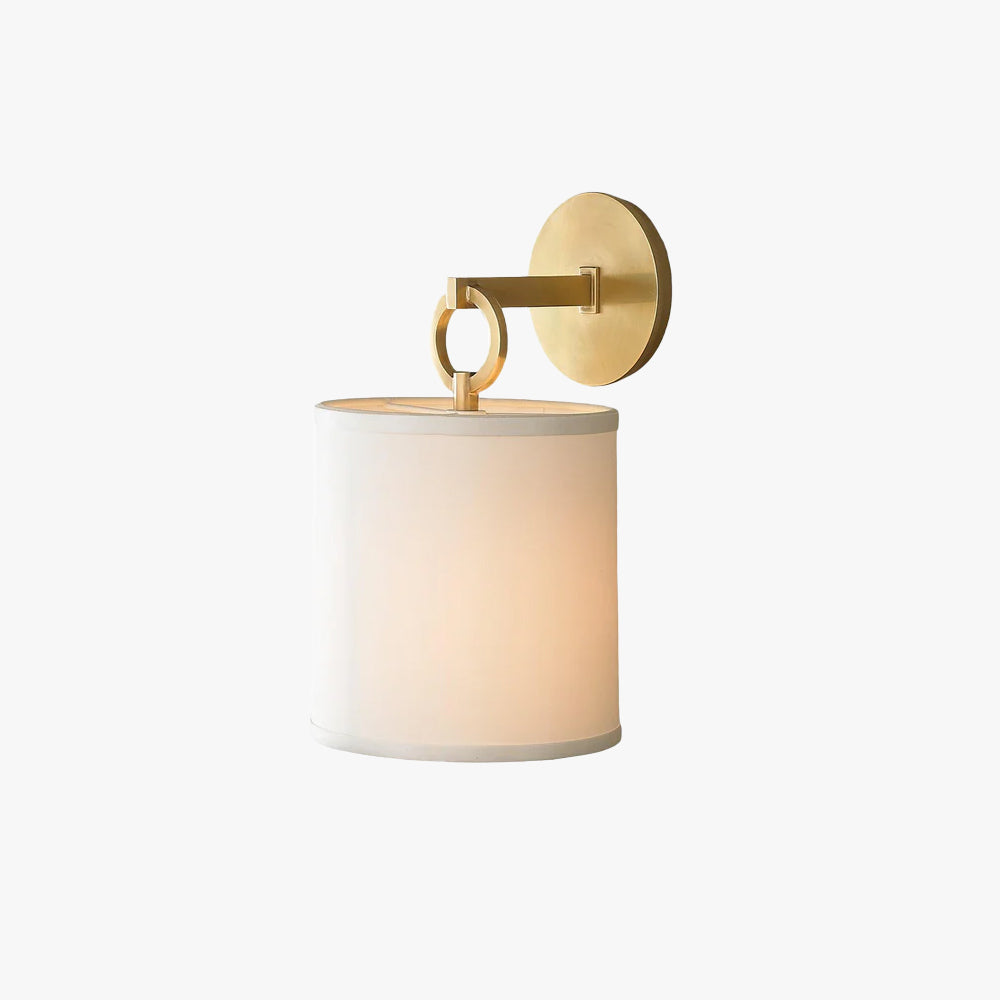 Iris Wall Lamp Farmhouse Fabric Cylindrical - Lamp Copper