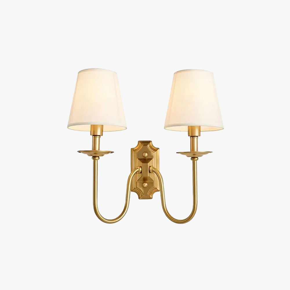 Chloe Vintage Fabric Shades Wall Lamp - Lamp Copper