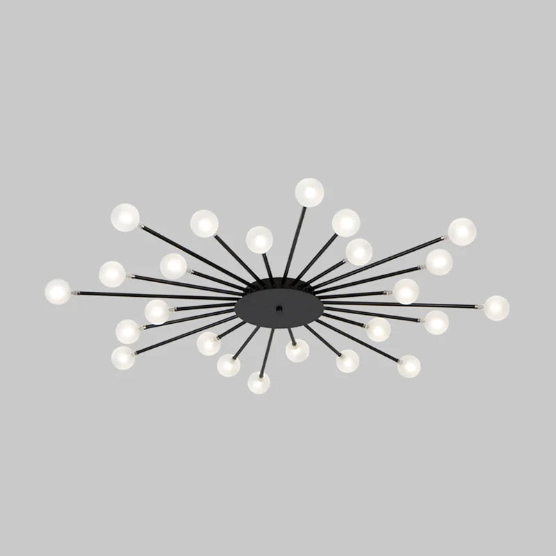 Arisha Nordic LED Flush Mount Ceiling Light Gold/Black Metal Living Room - Lamp Copper