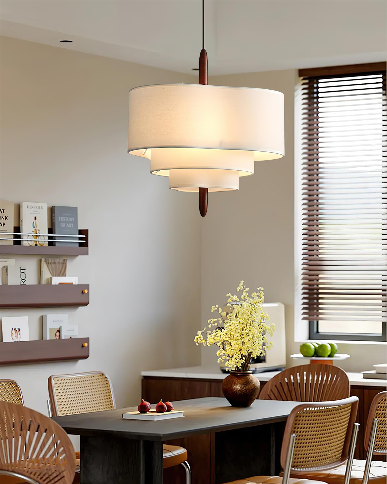 Ophel Green Fabric Pendant Lamp - Lamp Copper