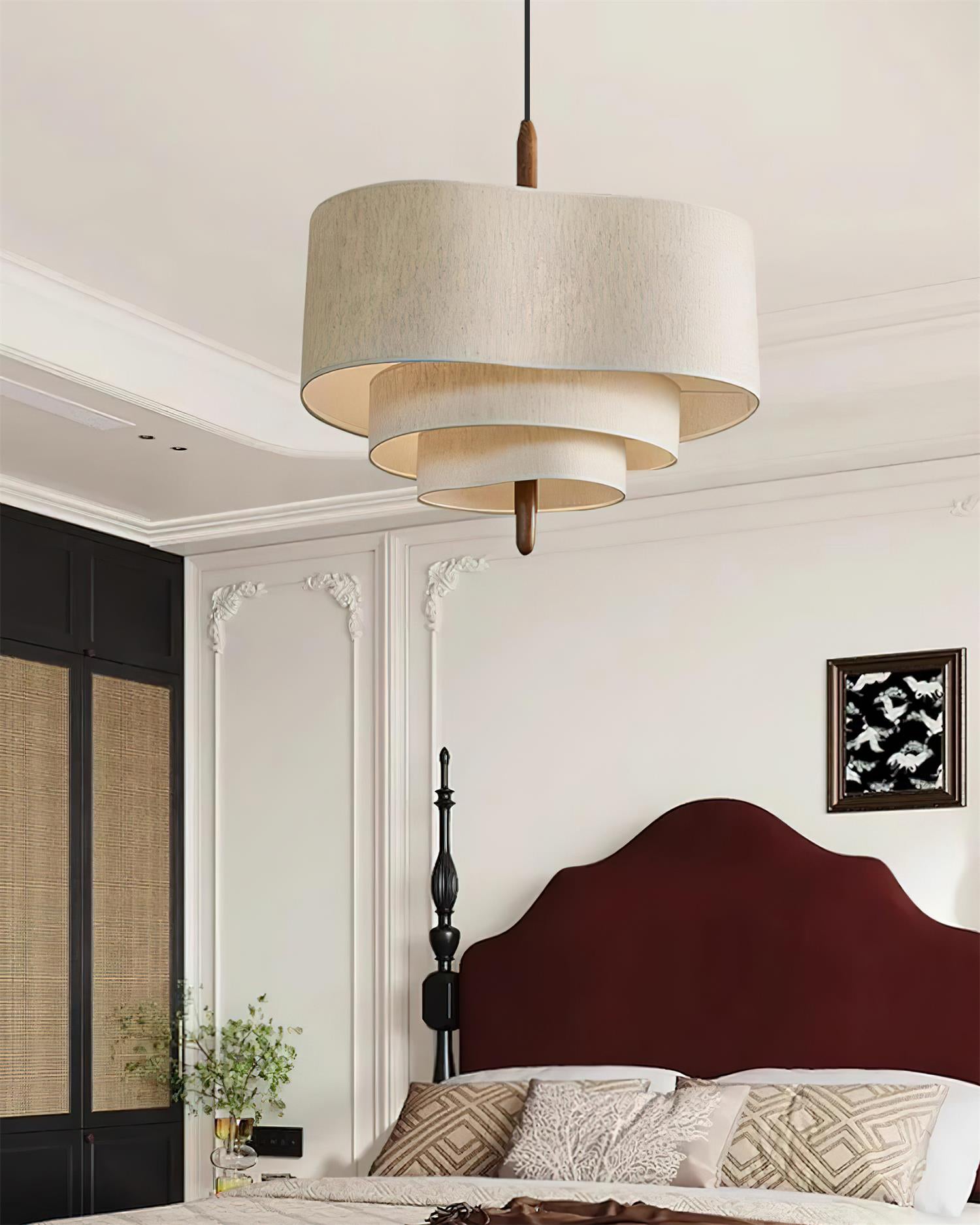 Ophel Green Fabric Pendant Lamp - Lamp Copper
