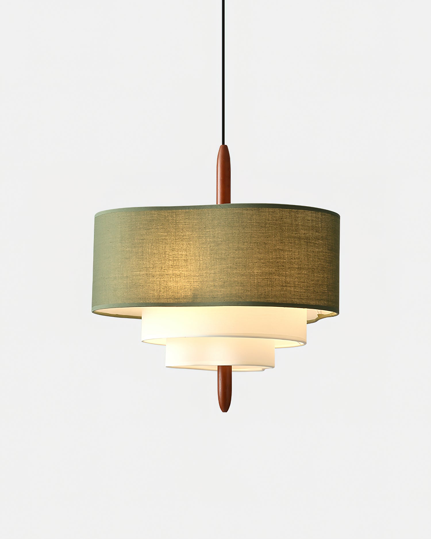 Ophel Green Fabric Pendant Lamp - Lamp Copper