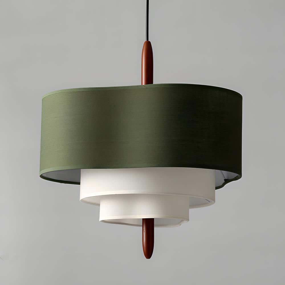 Ophel Green Fabric Pendant Lamp - Lamp Copper