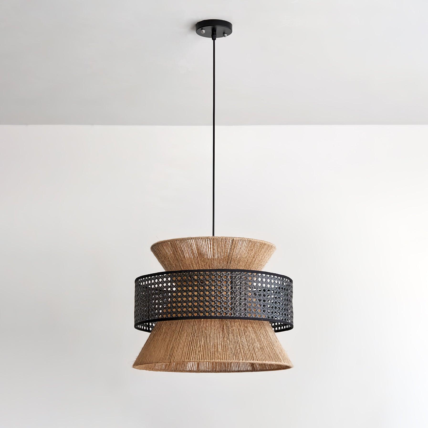 Ophelia Woven Rattan Pendant Light - Lamp Copper