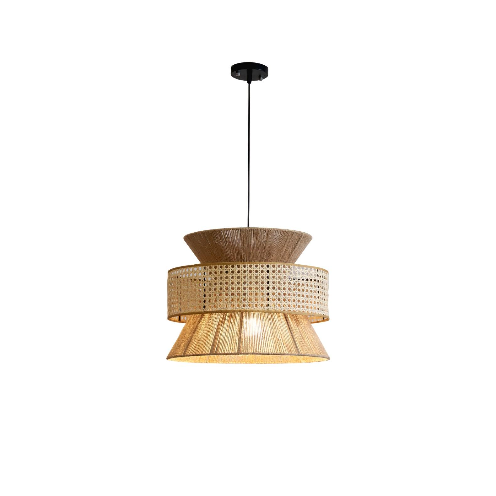 Ophelia Woven Rattan Pendant Light - Lamp Copper