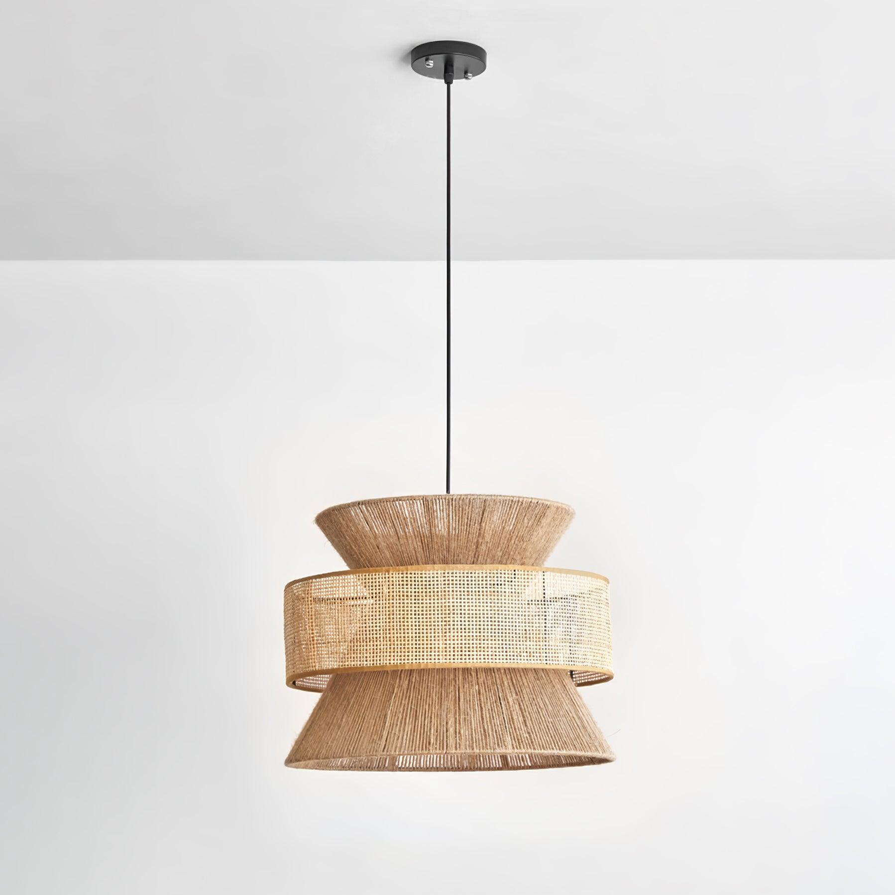 Ophelia Woven Rattan Pendant Light - Lamp Copper