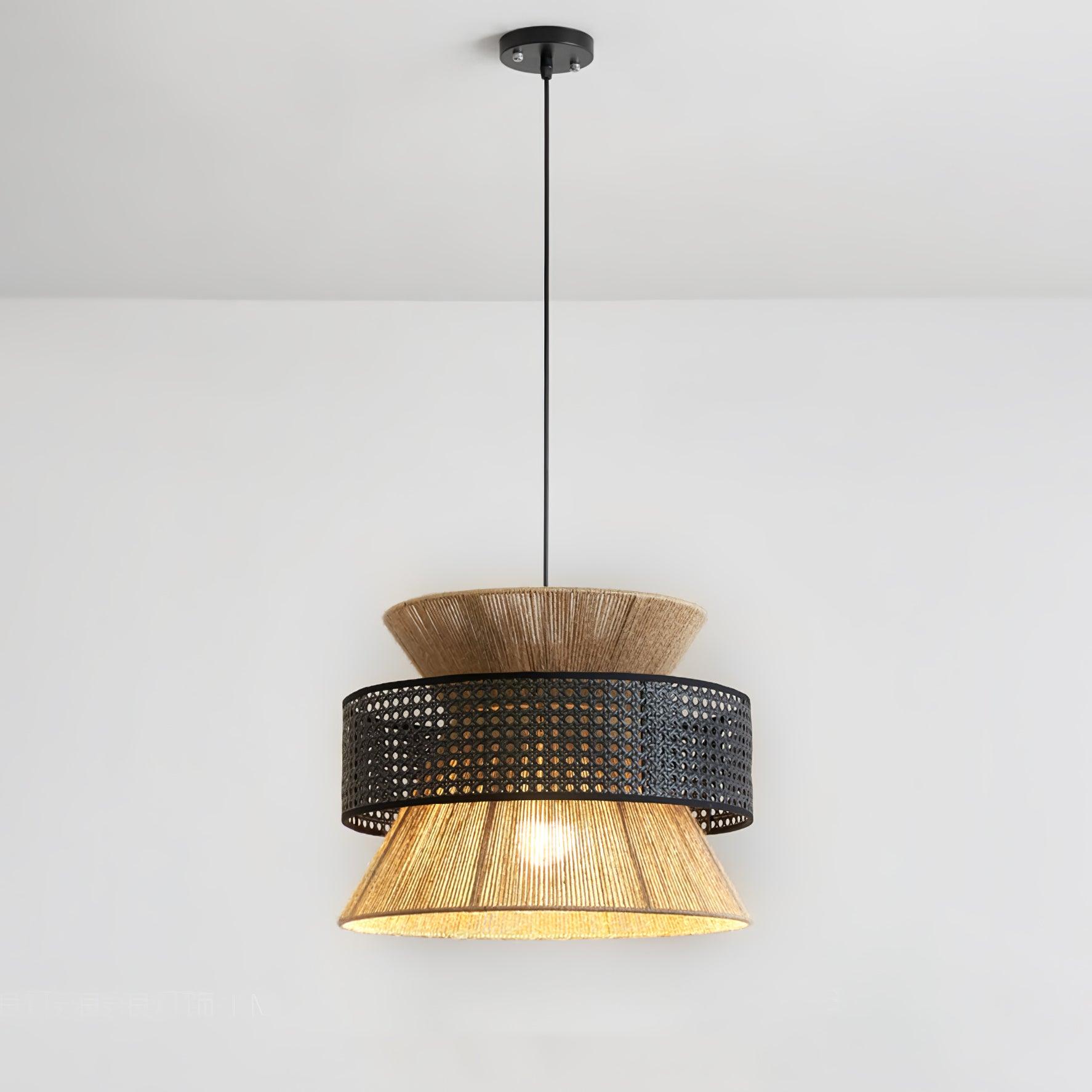 Ophelia Woven Rattan Pendant Light - Lamp Copper