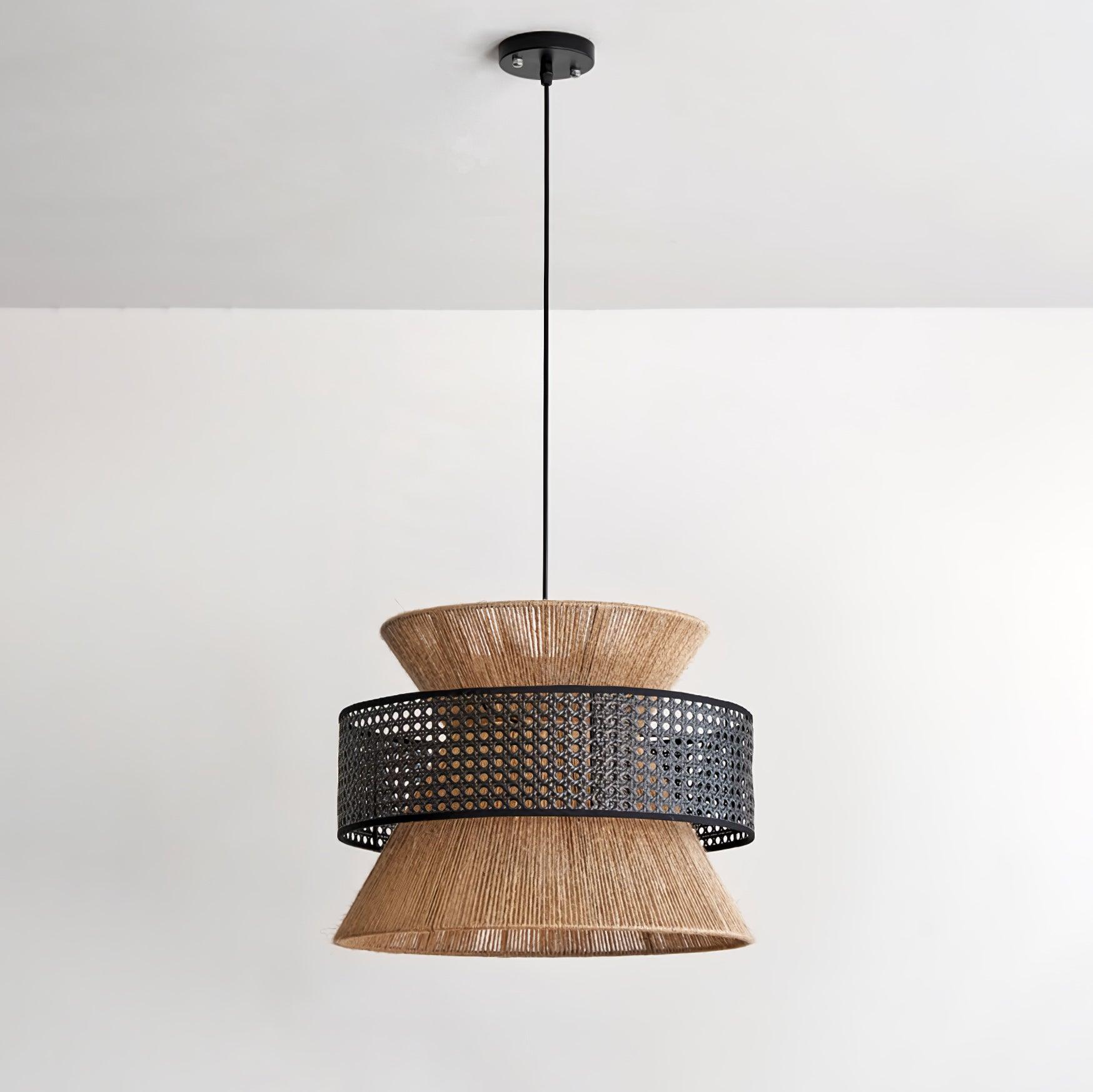 Ophelia Woven Rattan Pendant Light - Lamp Copper