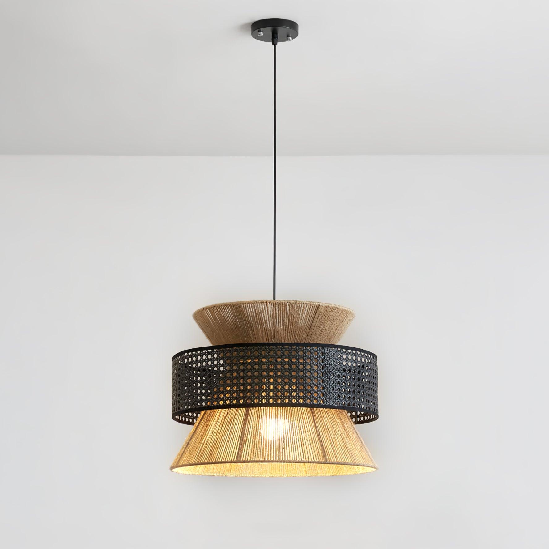 Ophelia Woven Rattan Pendant Light - Lamp Copper