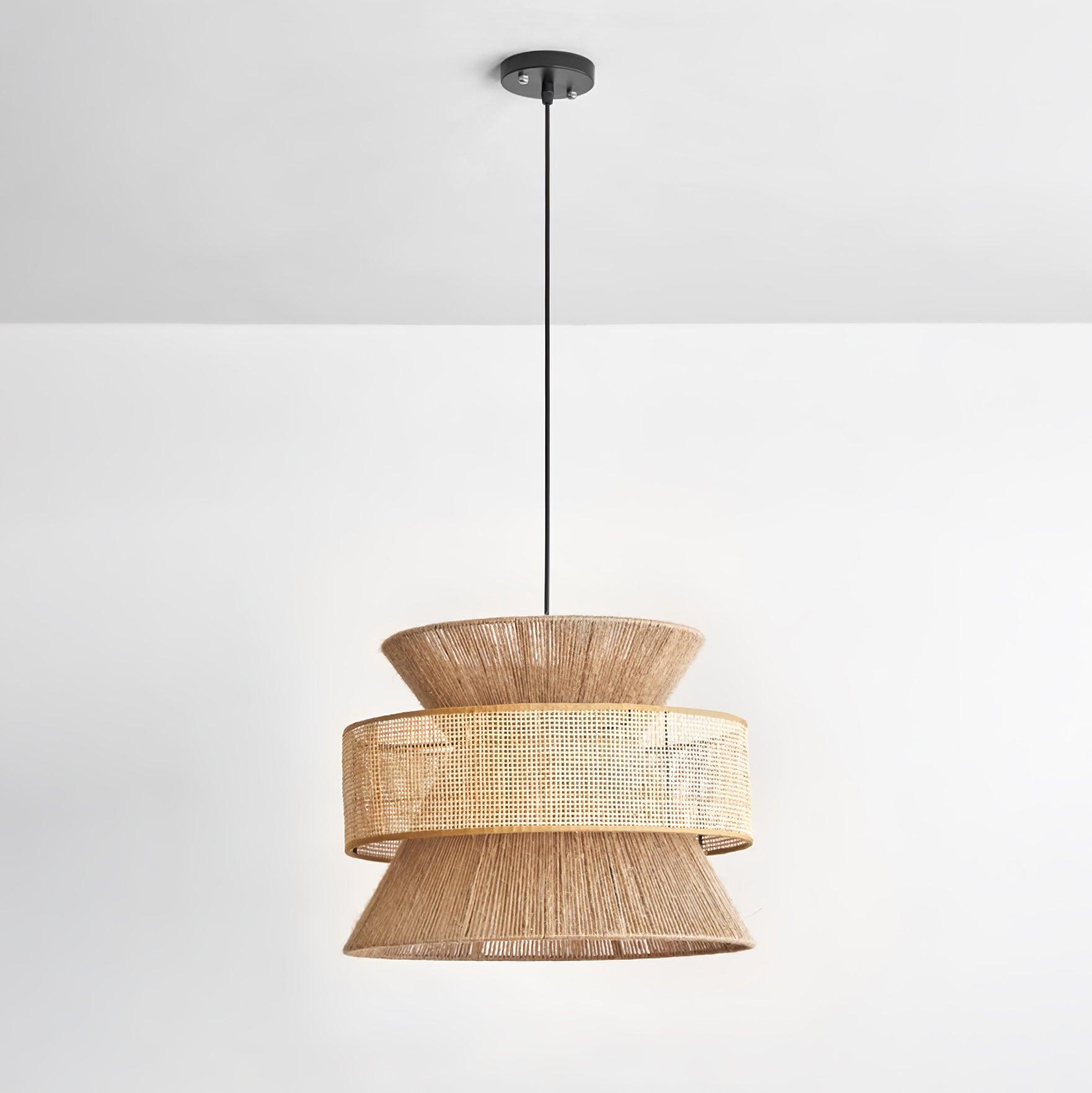Ophelia Woven Rattan Pendant Light - Lamp Copper