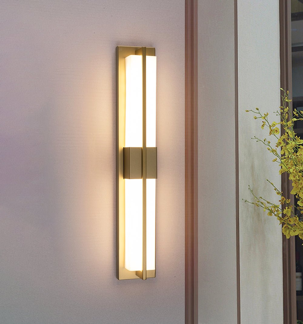 Caspian Alabaster Brass Wall Light - Lamp Copper
