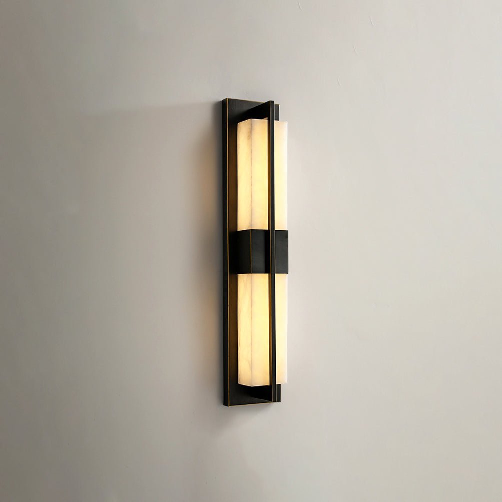 Caspian Alabaster Brass Wall Light - Lamp Copper