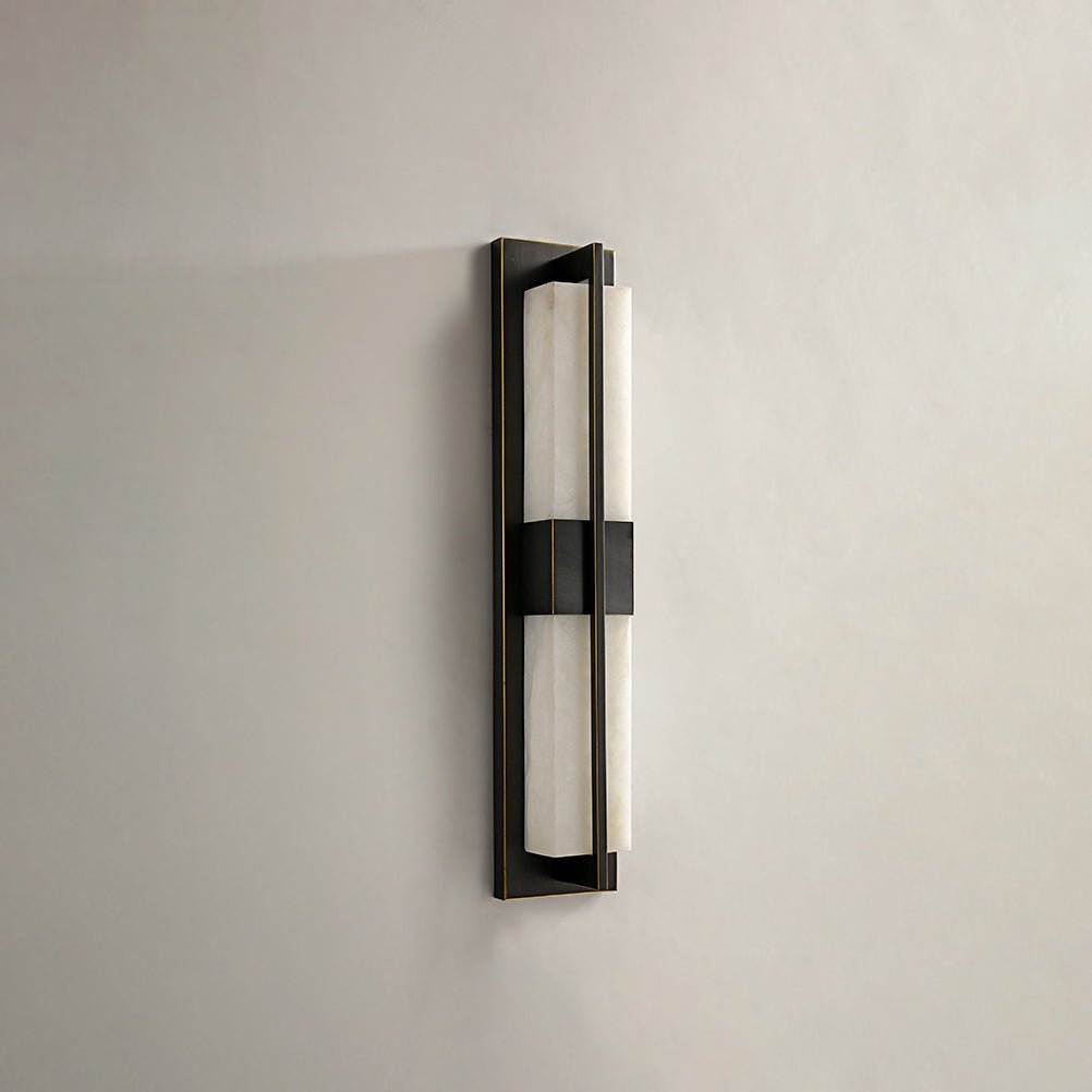Caspian Alabaster Brass Wall Light - Lamp Copper
