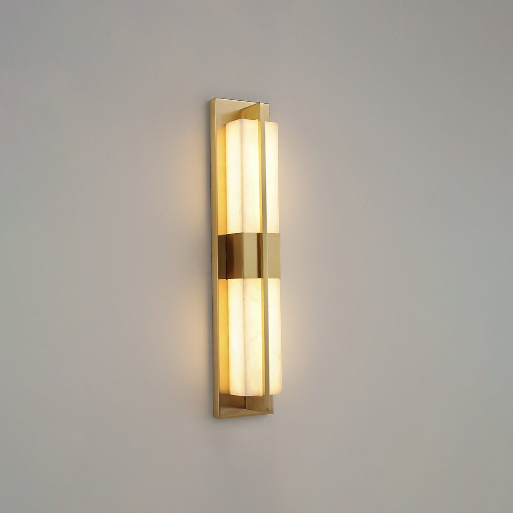 Caspian Alabaster Brass Wall Light - Lamp Copper