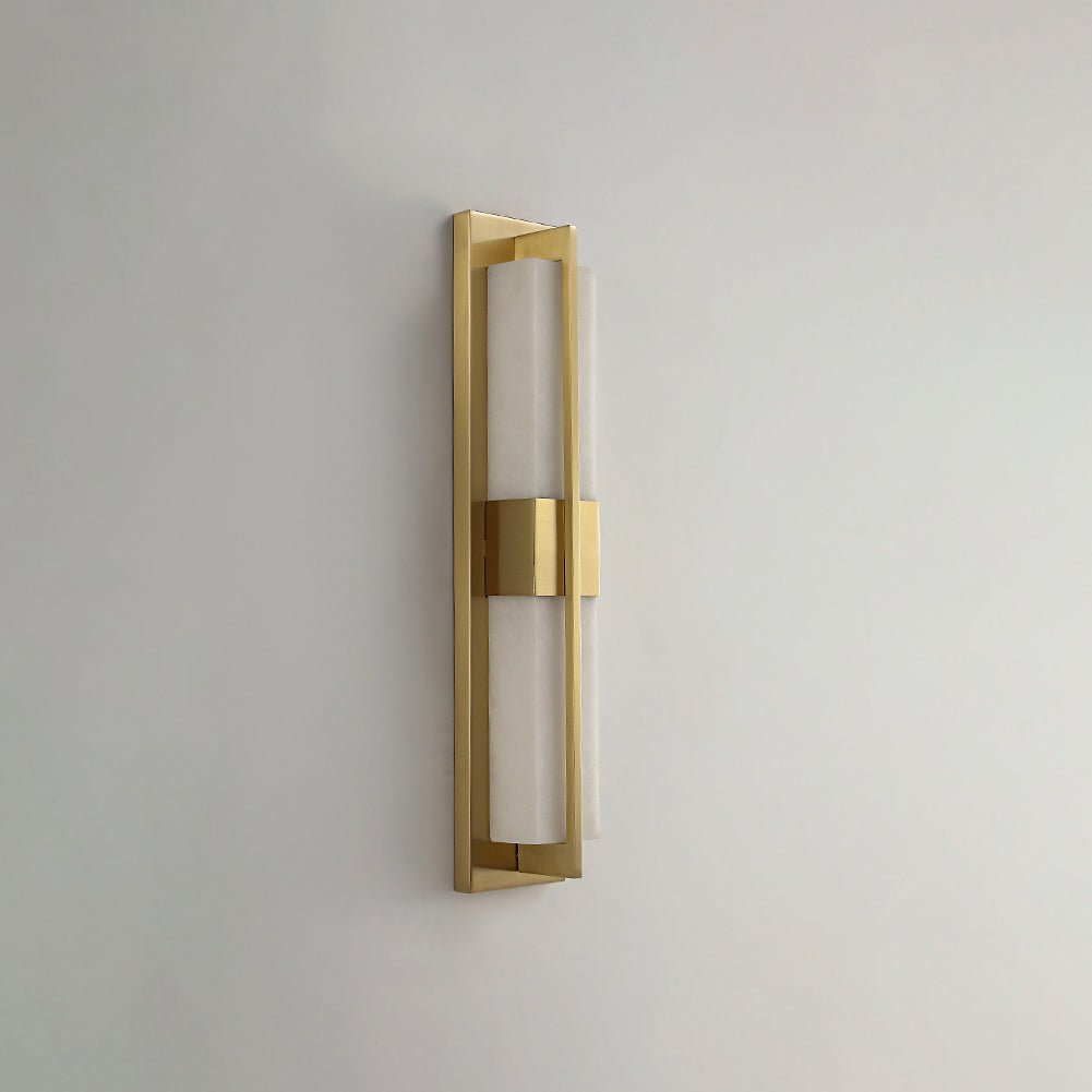 Caspian Alabaster Brass Wall Light - Lamp Copper