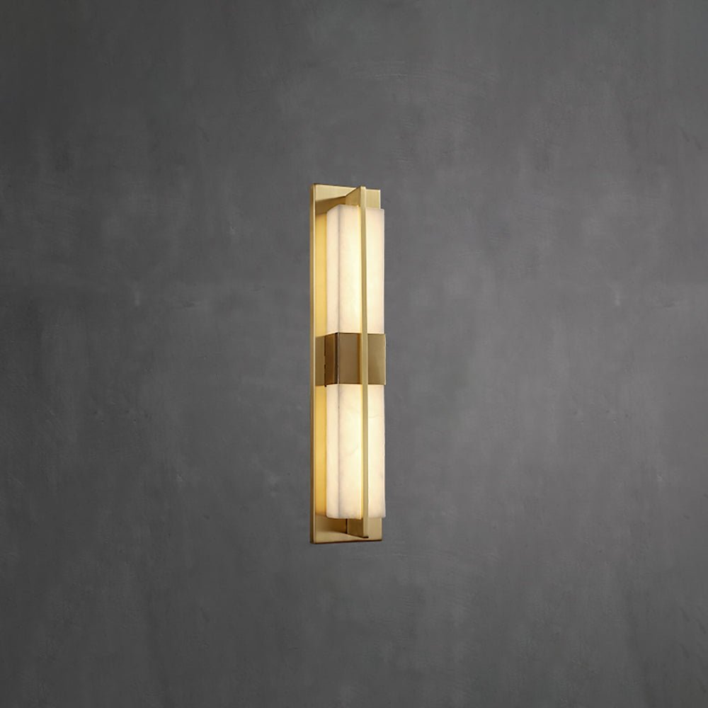 Caspian Alabaster Brass Wall Light - Lamp Copper