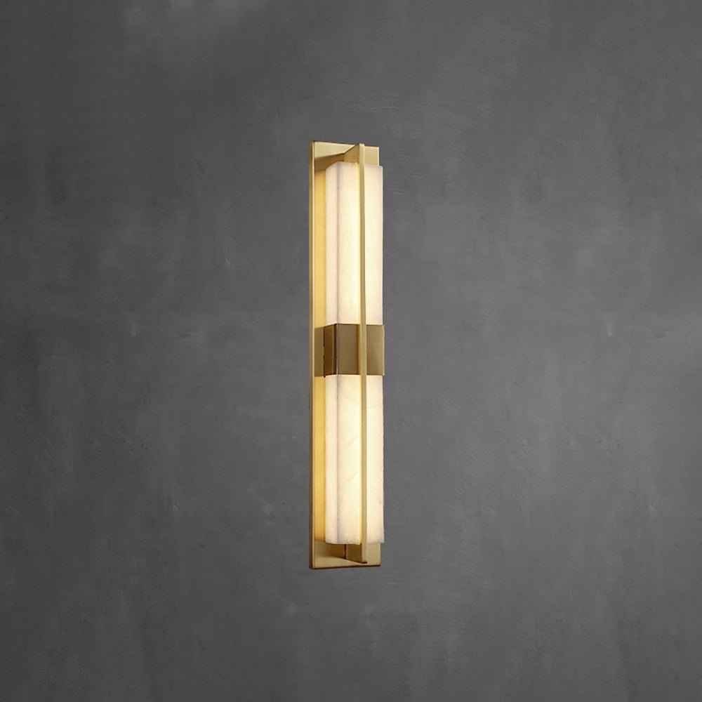Caspian Alabaster Brass Wall Light - Lamp Copper