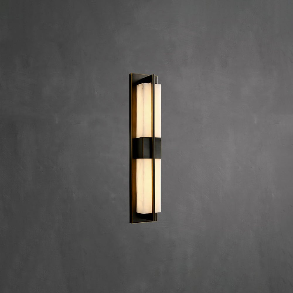 Caspian Alabaster Brass Wall Light - Lamp Copper