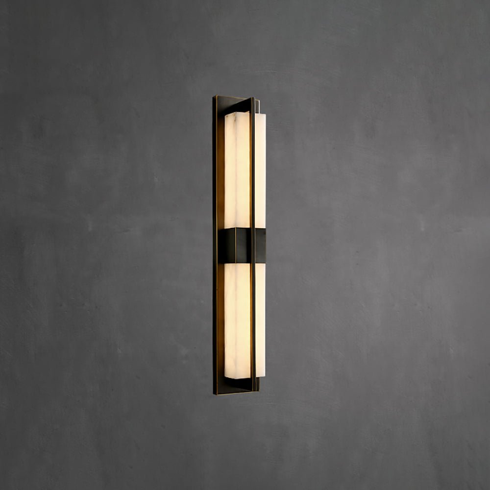 Caspian Alabaster Brass Wall Light - Lamp Copper