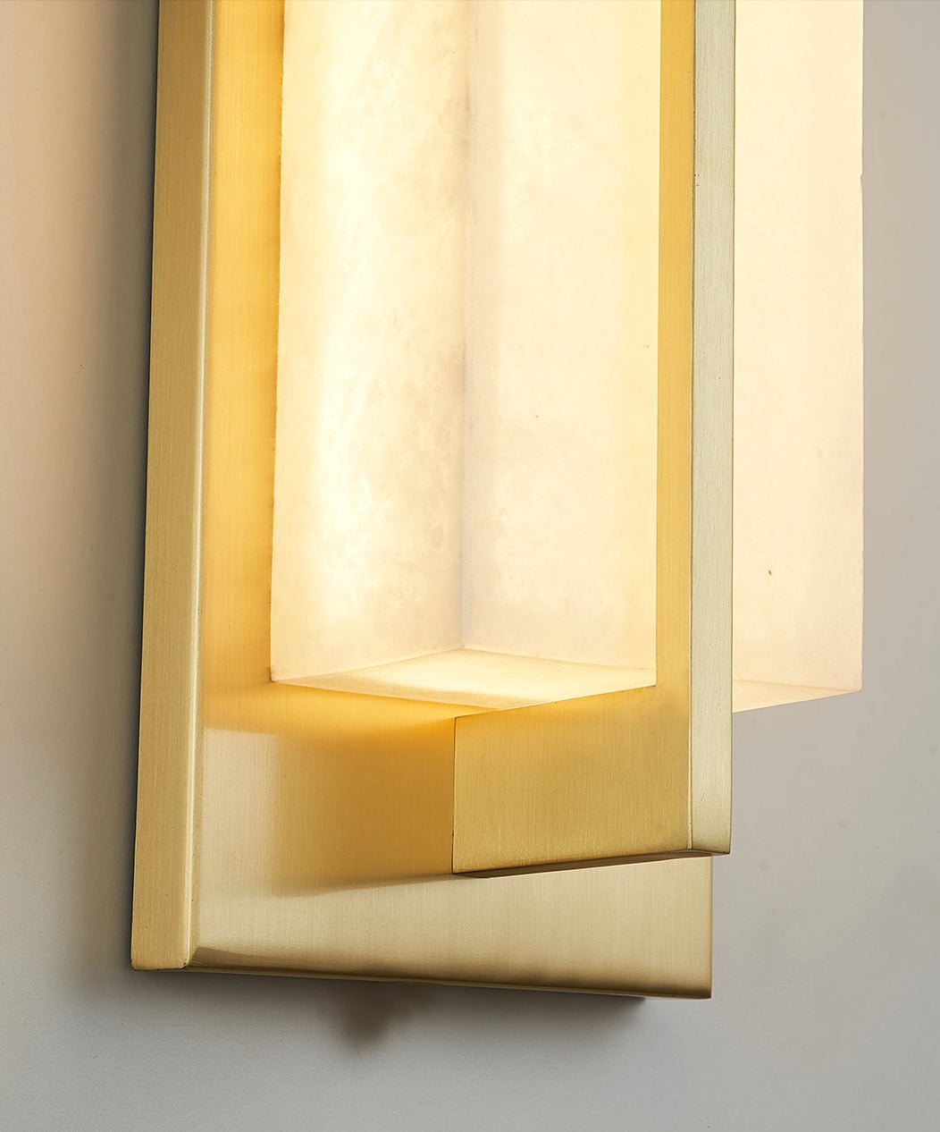 Caspian Alabaster Brass Wall Light - Lamp Copper