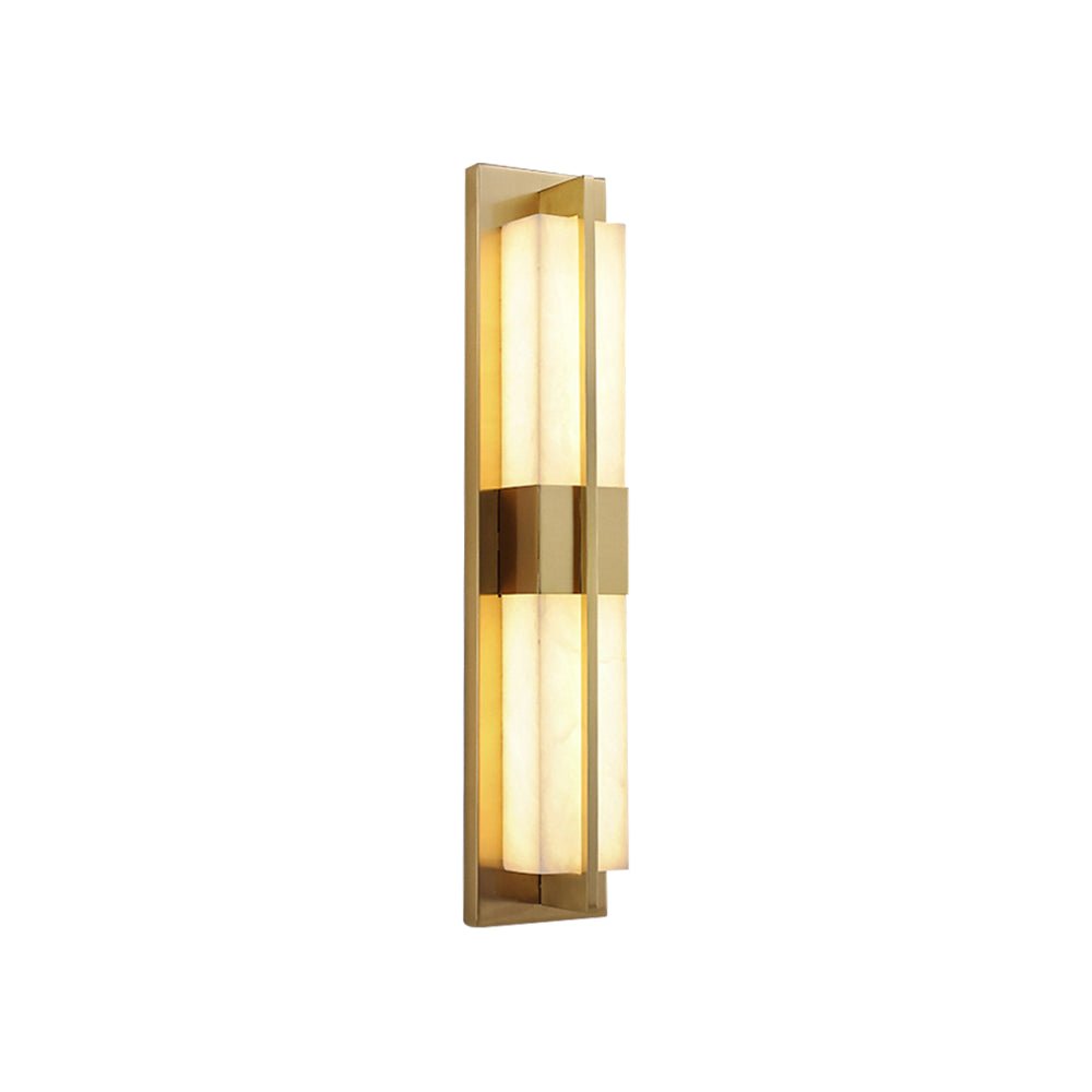 Caspian Alabaster Brass Wall Light - Lamp Copper