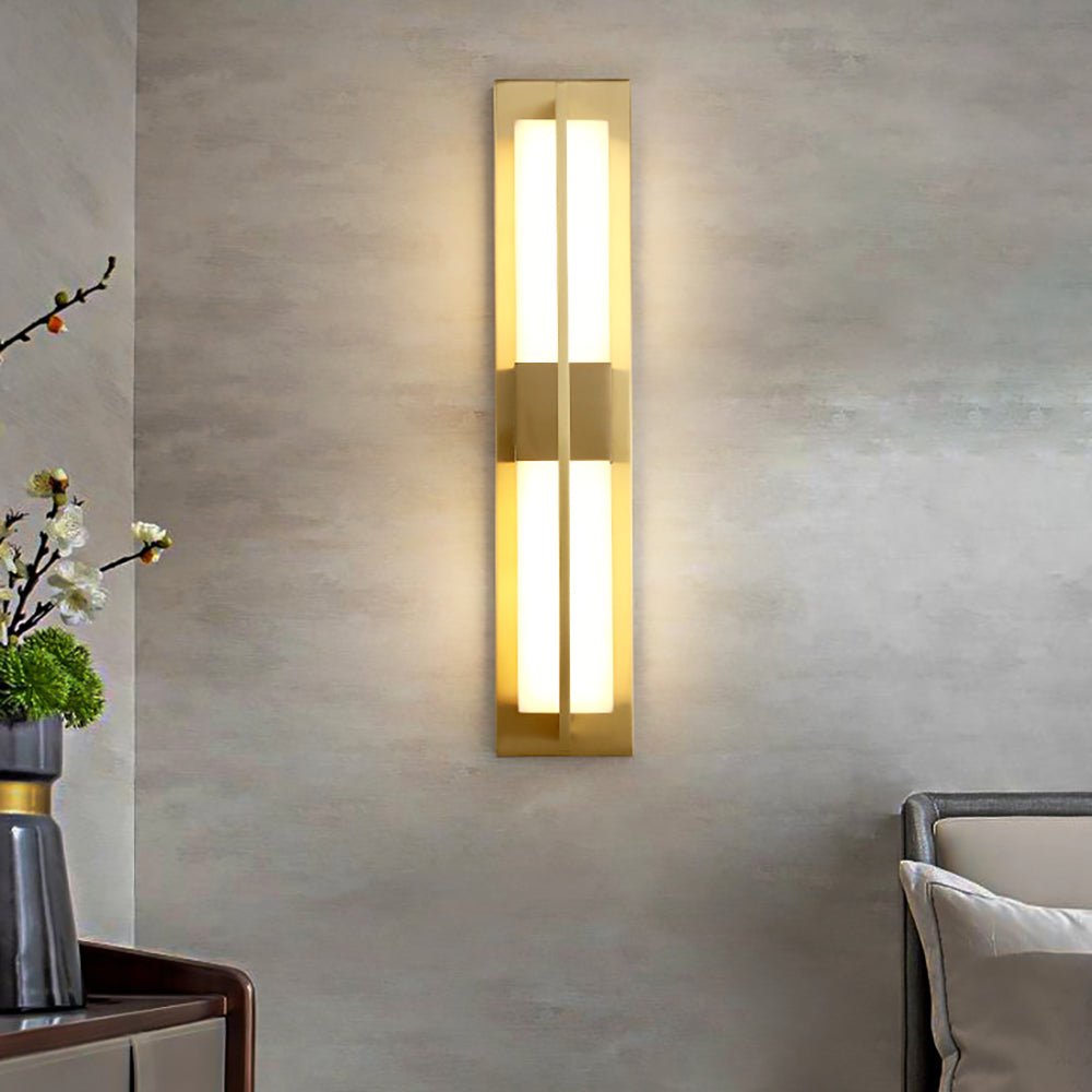 Caspian Alabaster Brass Wall Light - Lamp Copper