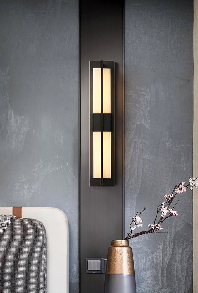 Caspian Alabaster Brass Wall Light - Lamp Copper