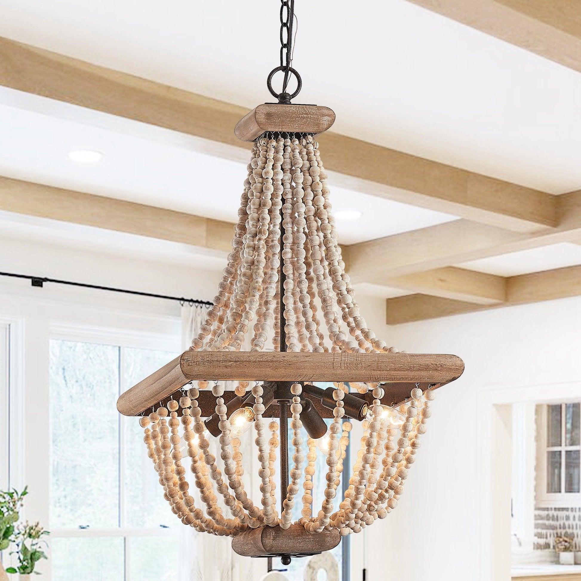 Aursorir Postmodern Luxury Wooden Metal Chandelier - Lamp Copper