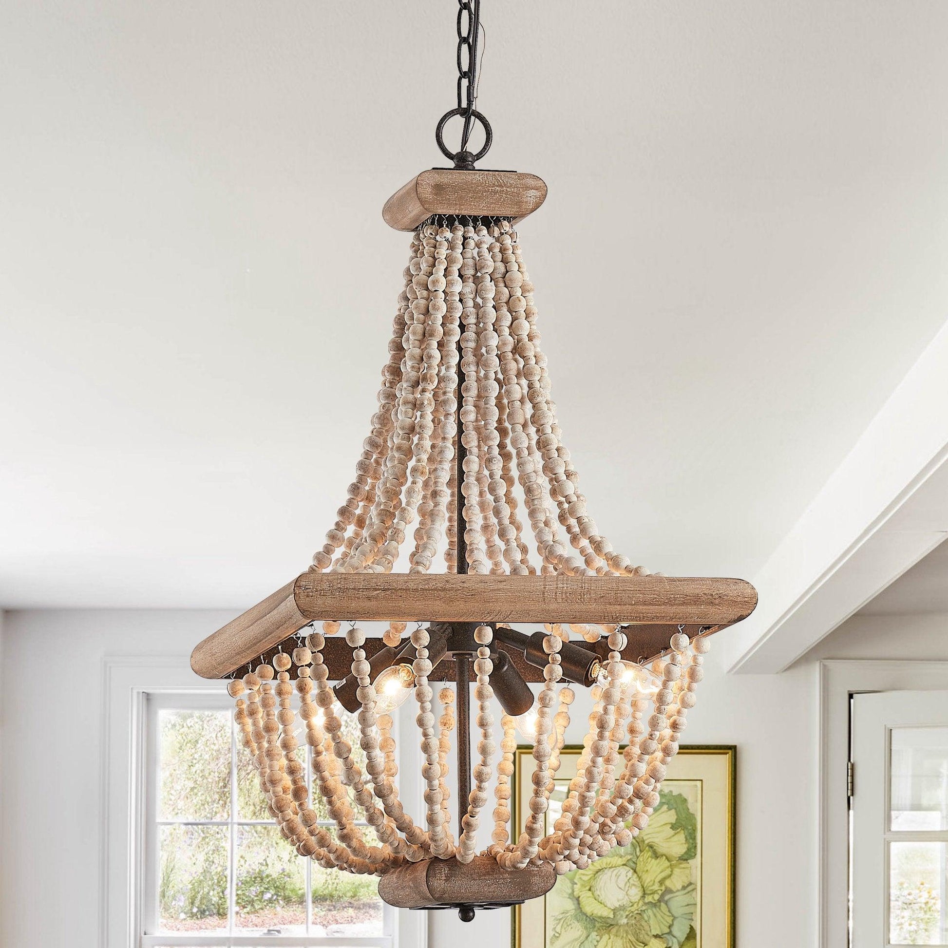 Aursorir Postmodern Luxury Wooden Metal Chandelier - Lamp Copper