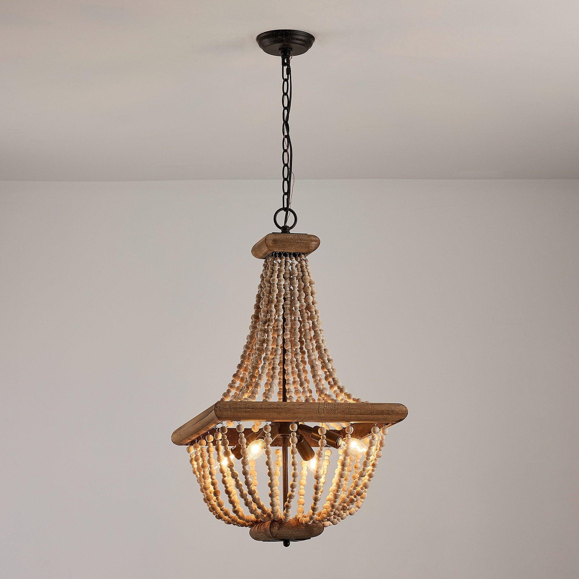 Aursorir Postmodern Luxury Wooden Metal Chandelier - Lamp Copper
