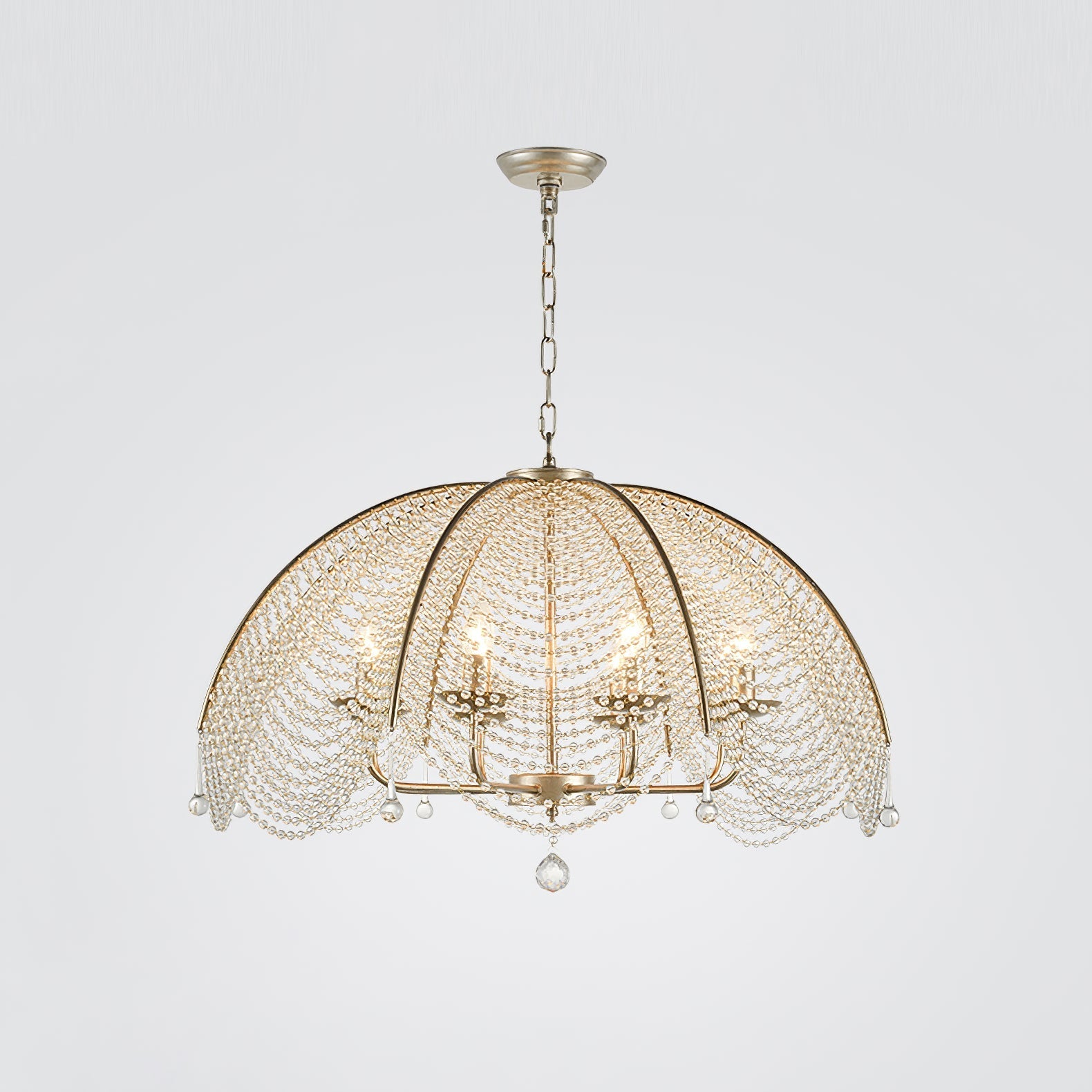 Ulsilus Elegance Style Beads Crystal Chandelier - Lamp Copper