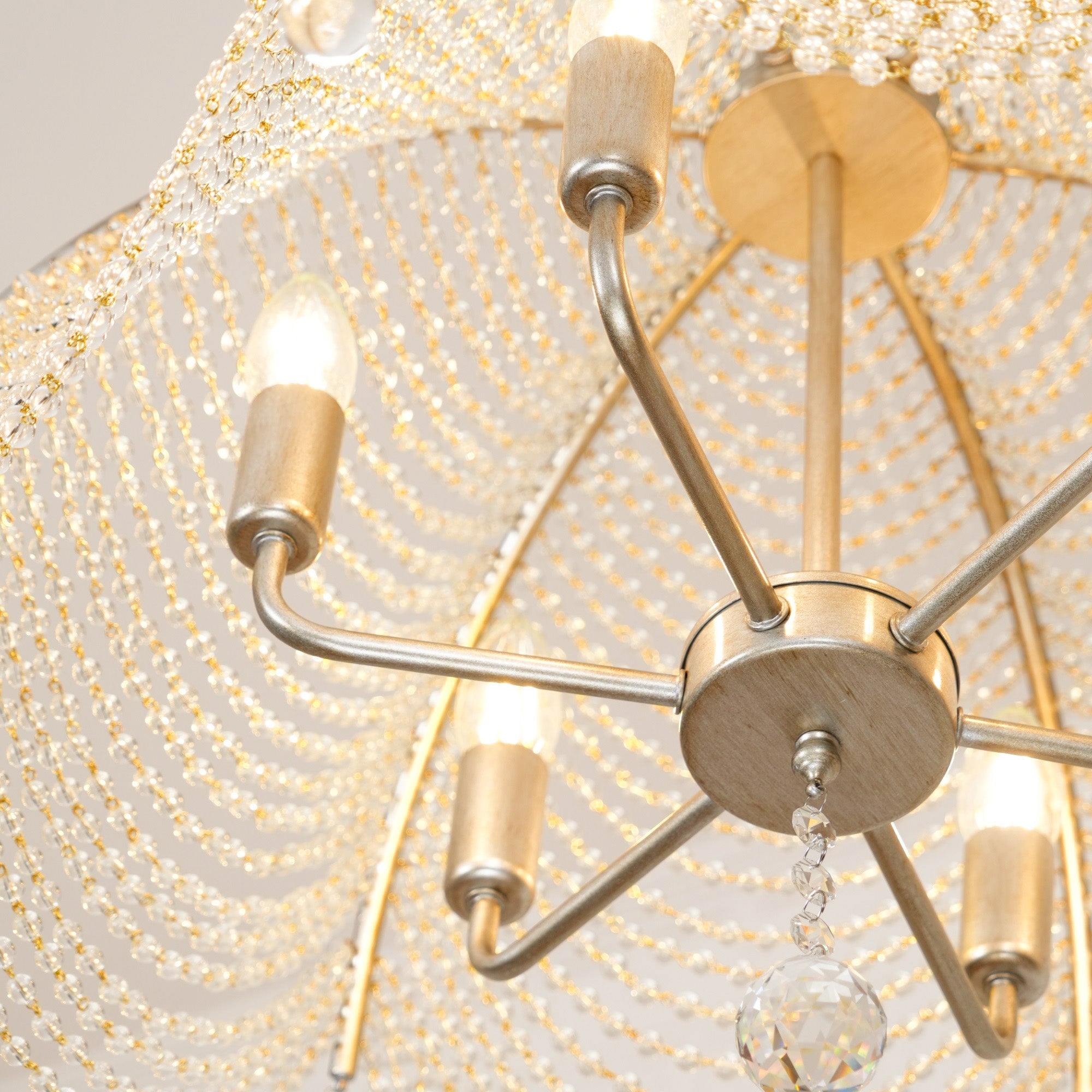 Ulsilus Elegance Style Beads Crystal Chandelier - Lamp Copper