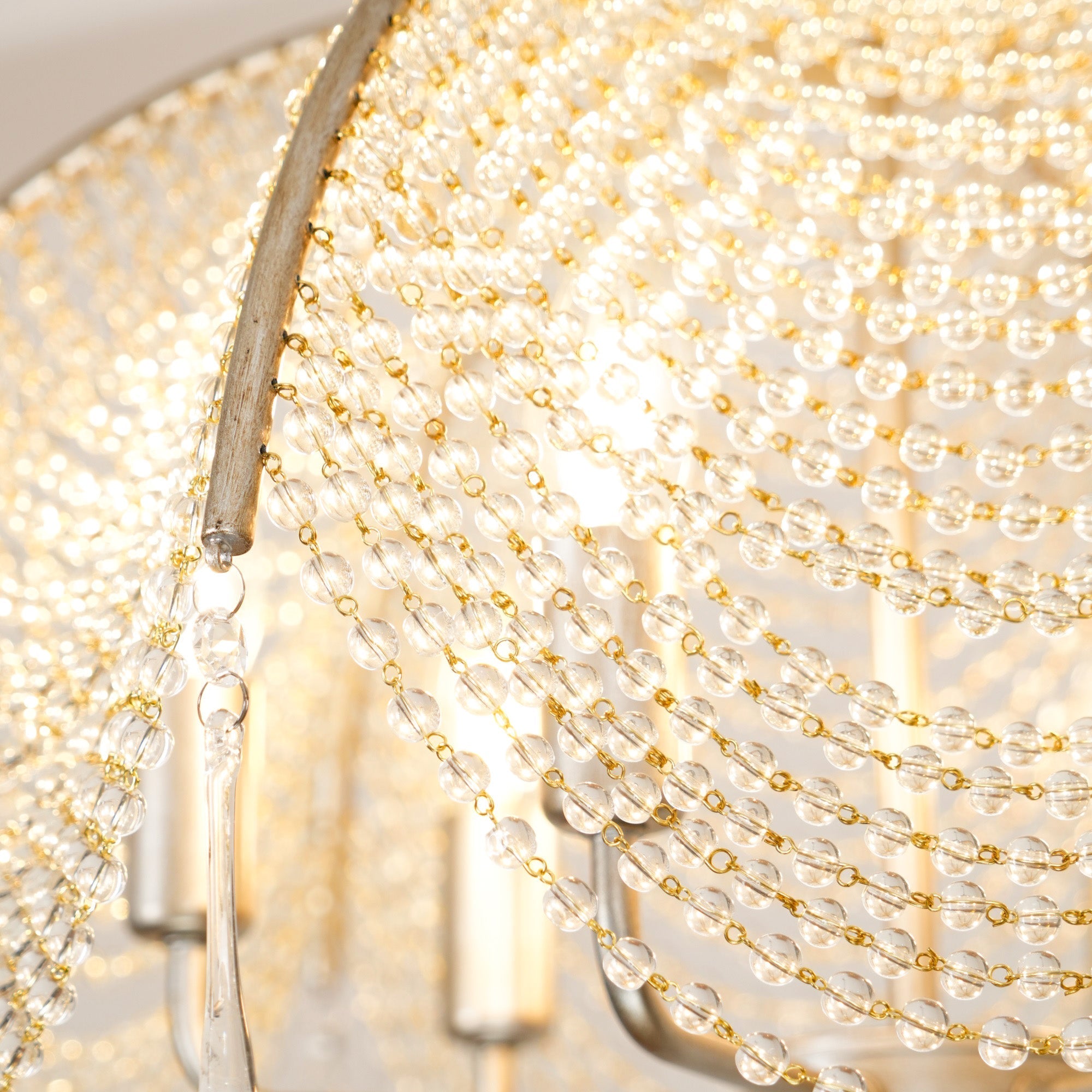 Ulsilus Elegance Style Beads Crystal Chandelier - Lamp Copper