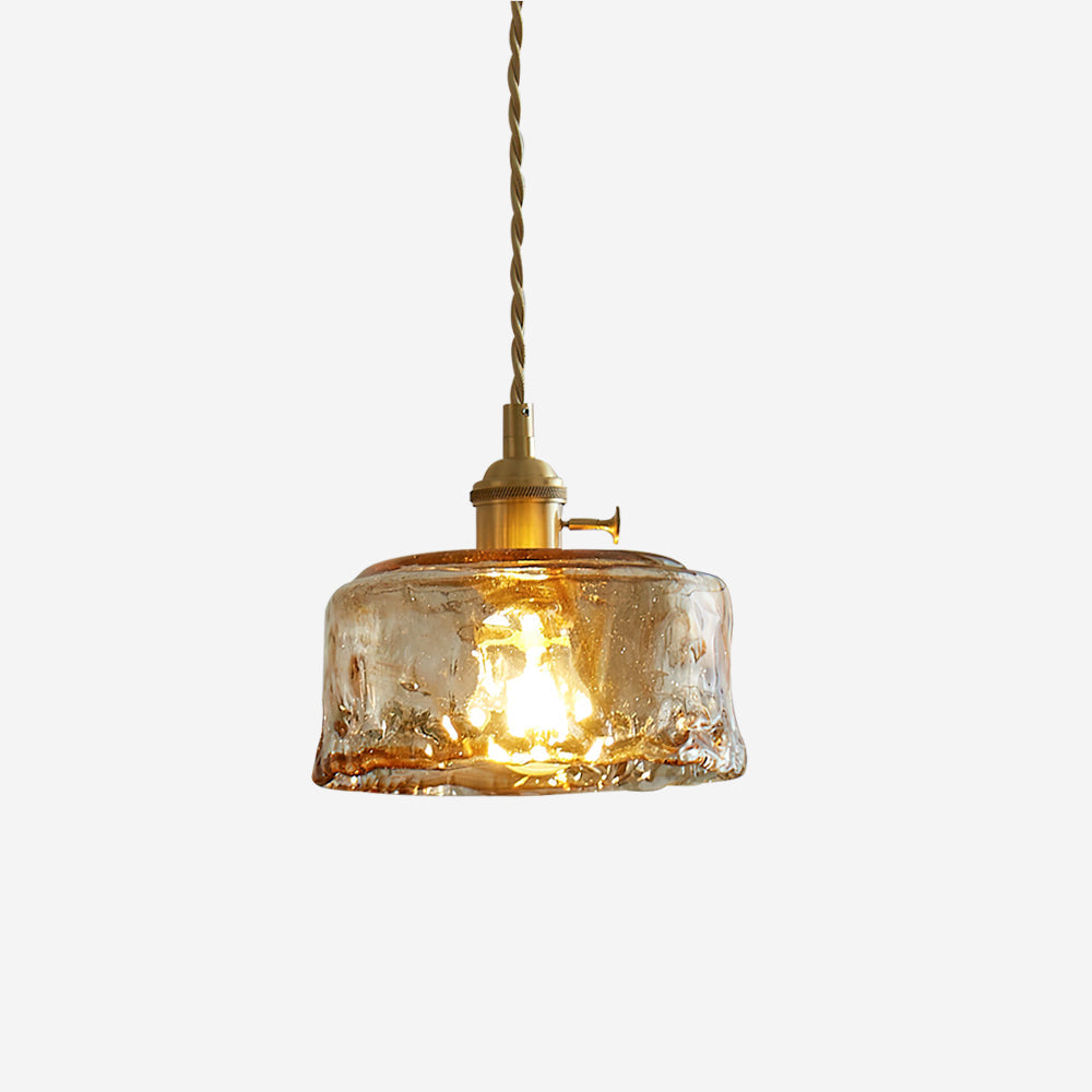 Amberlyn Vintage Amber Glass Pendant Light - Lamp Copper
