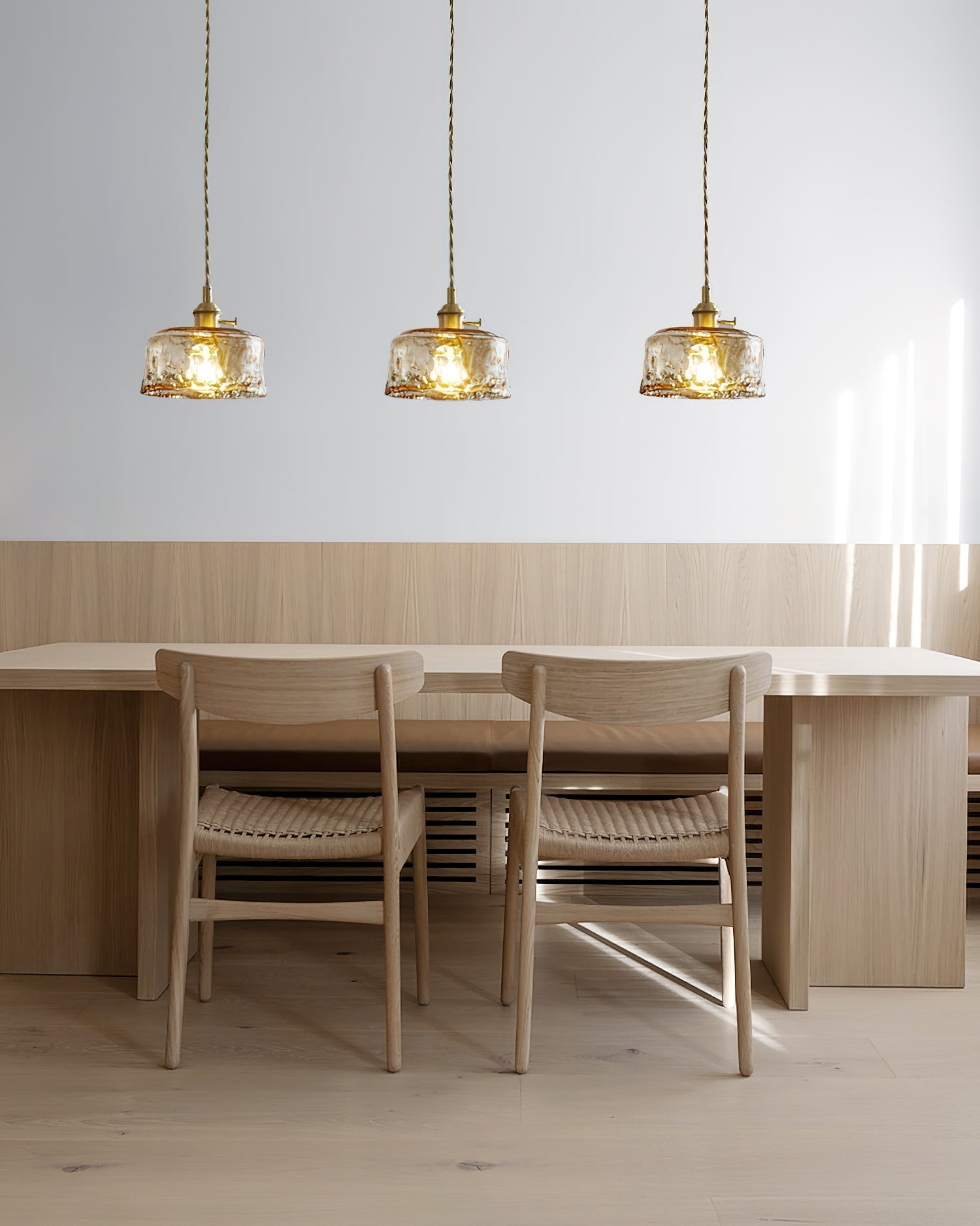 Amberlyn Vintage Amber Glass Pendant Light - Lamp Copper