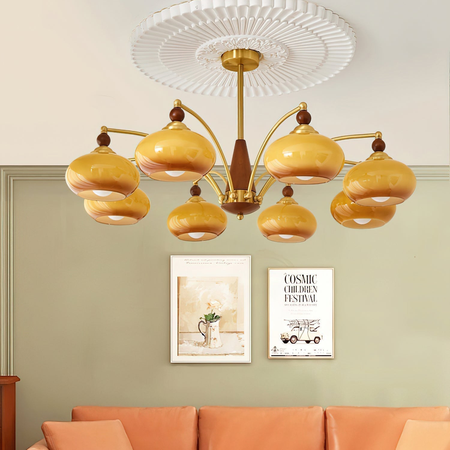 Charlotte Retro Chandelier Cluster - Lamp Copper