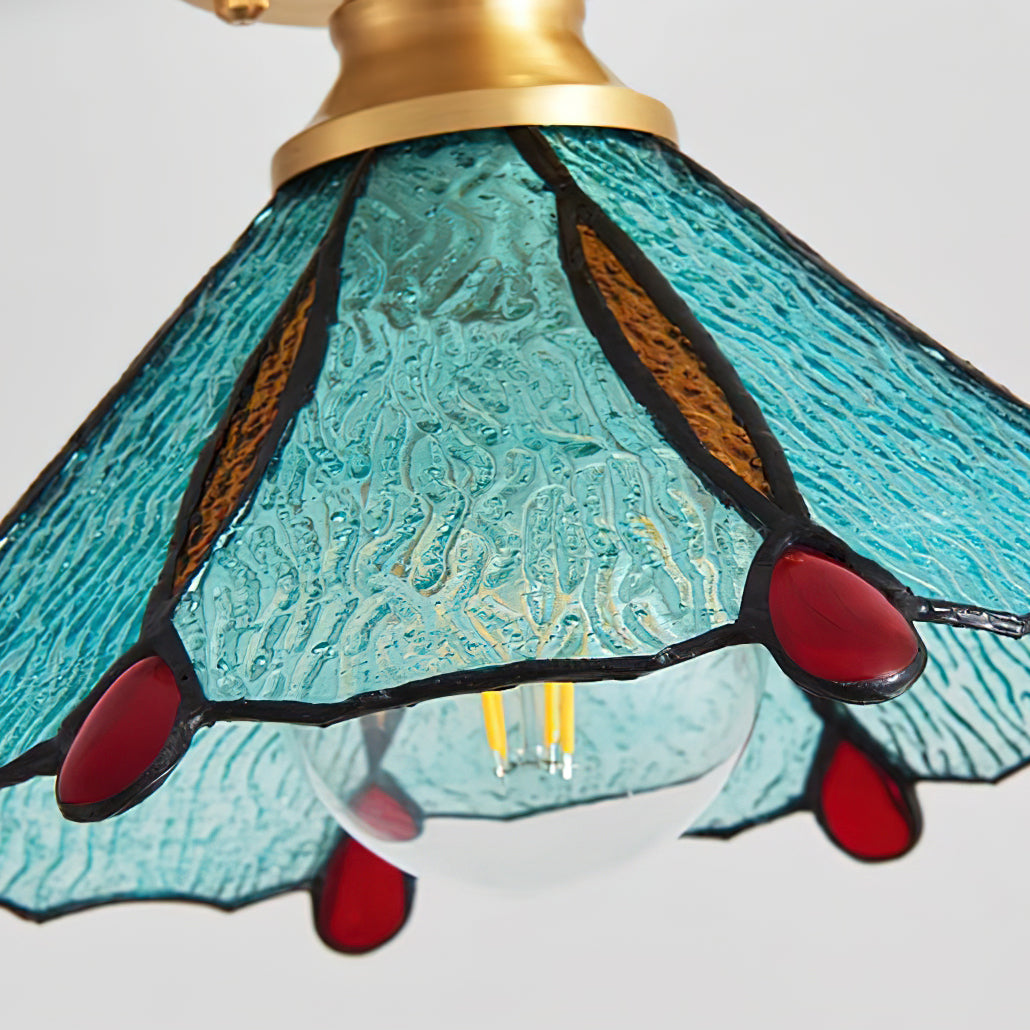 Civelle Tiffany Style Stained Glass Ceiling Light - Lamp Copper