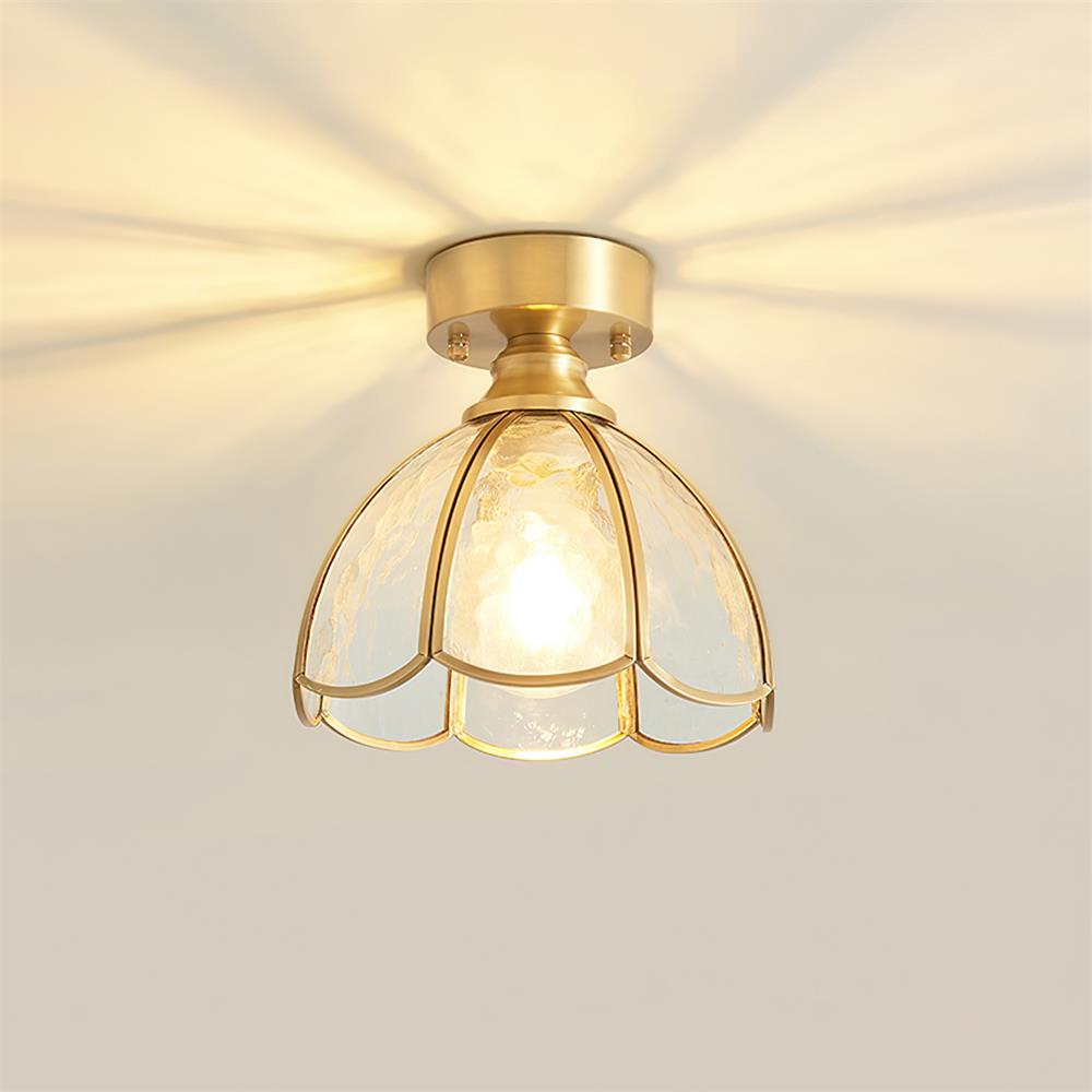 Civelle Tiffany Style Stained Glass Ceiling Light - Lamp Copper