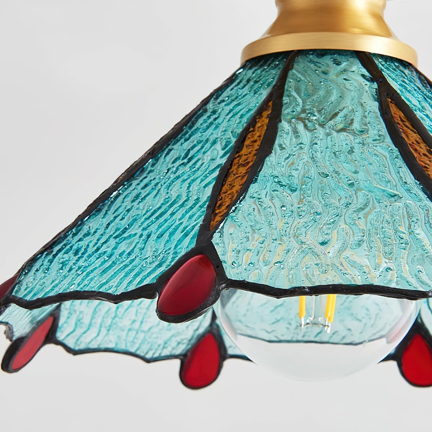 Civelle Tiffany Style Stained Glass Ceiling Light - Lamp Copper