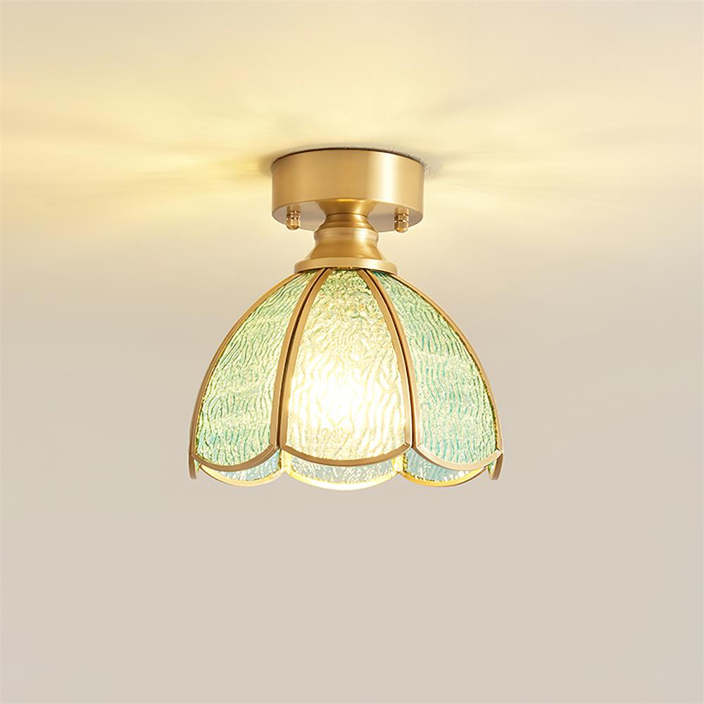 Civelle Tiffany Style Stained Glass Ceiling Light - Lamp Copper