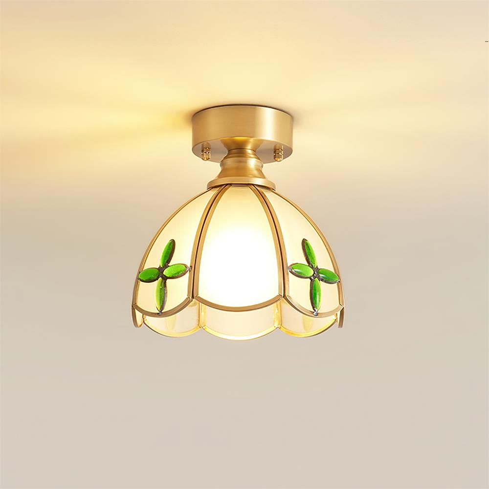 Civelle Tiffany Style Stained Glass Ceiling Light - Lamp Copper