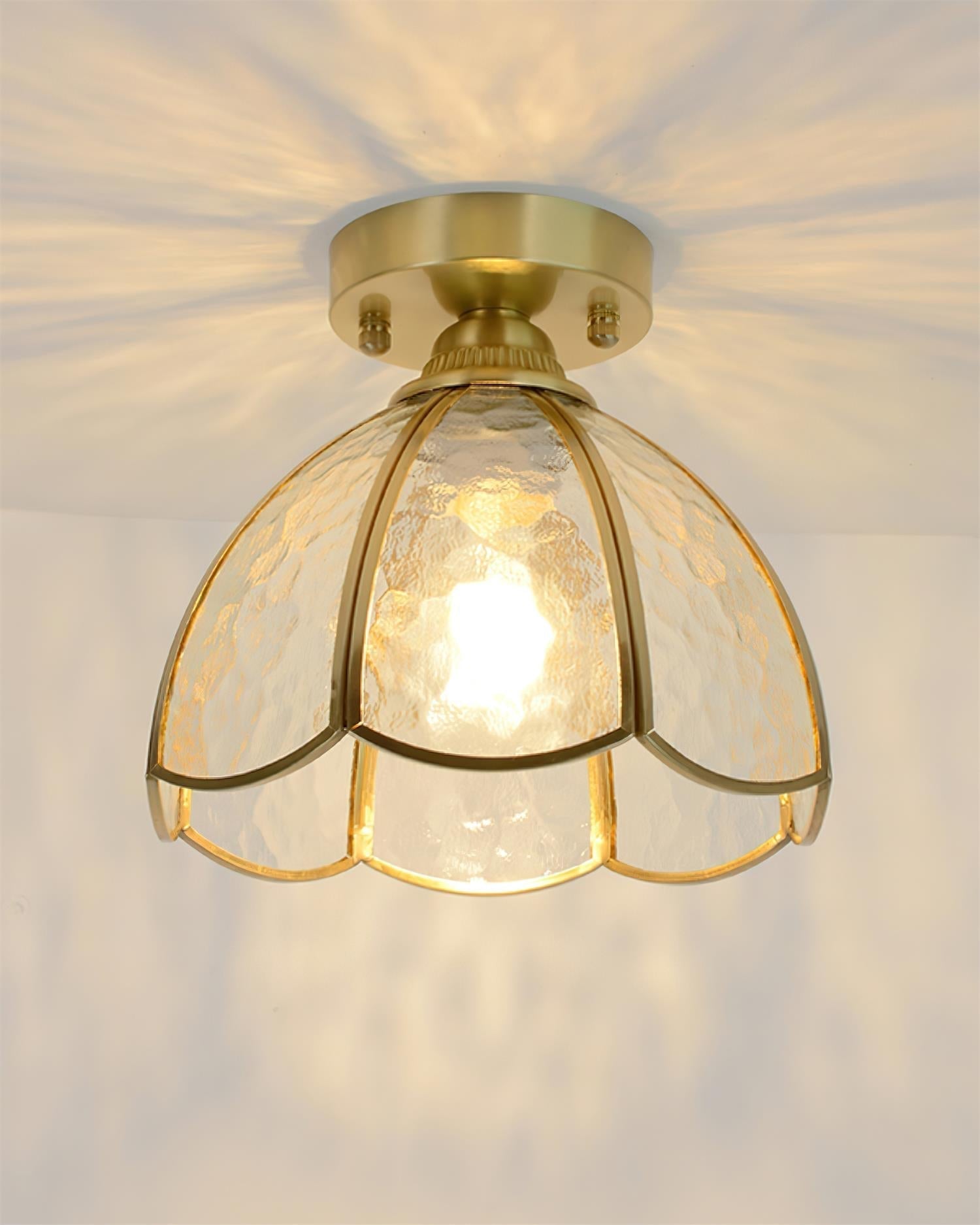 Civelle Tiffany Style Stained Glass Ceiling Light - Lamp Copper