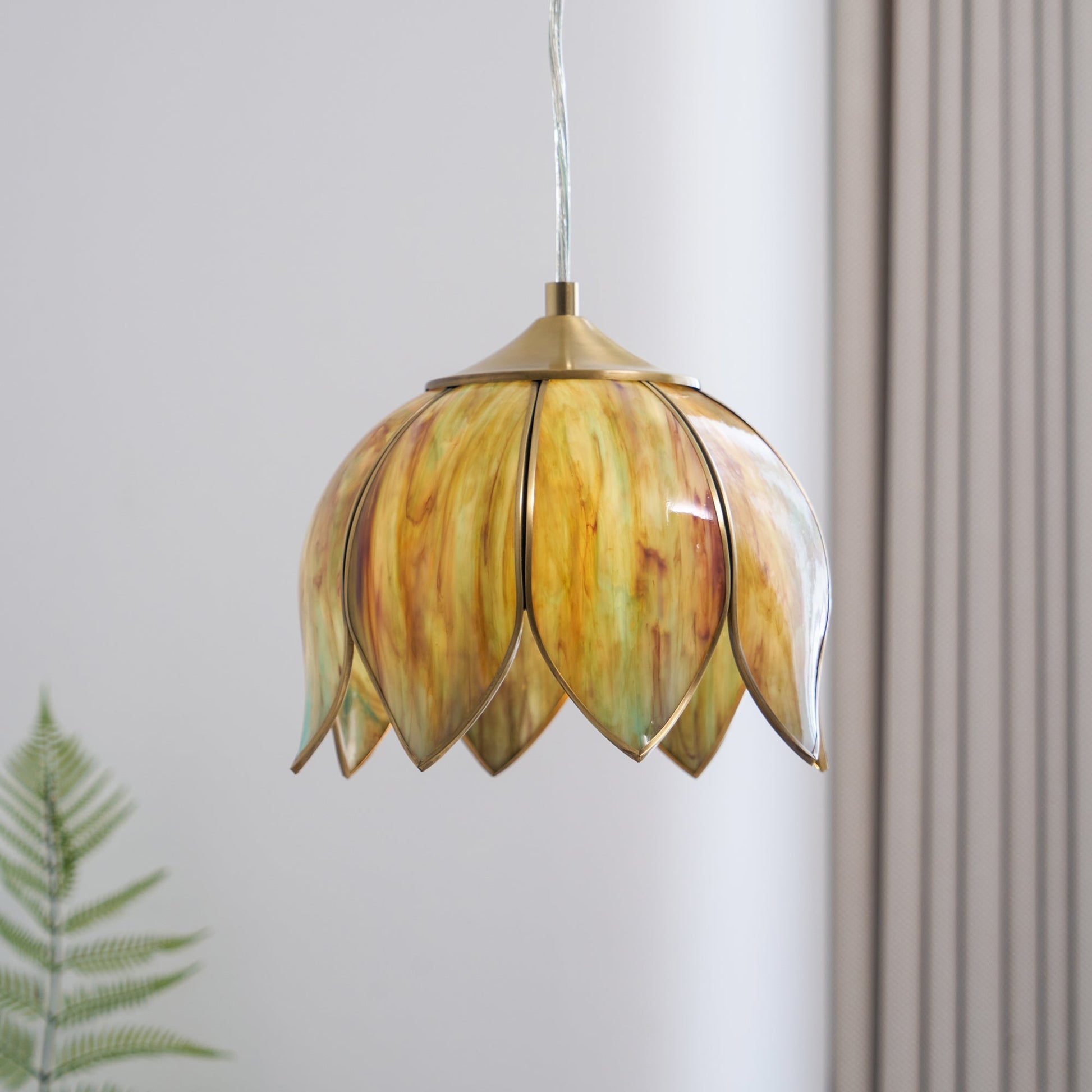 Eraeora Vintage Retro Metal Glass Pendant Lamp - Lamp Copper