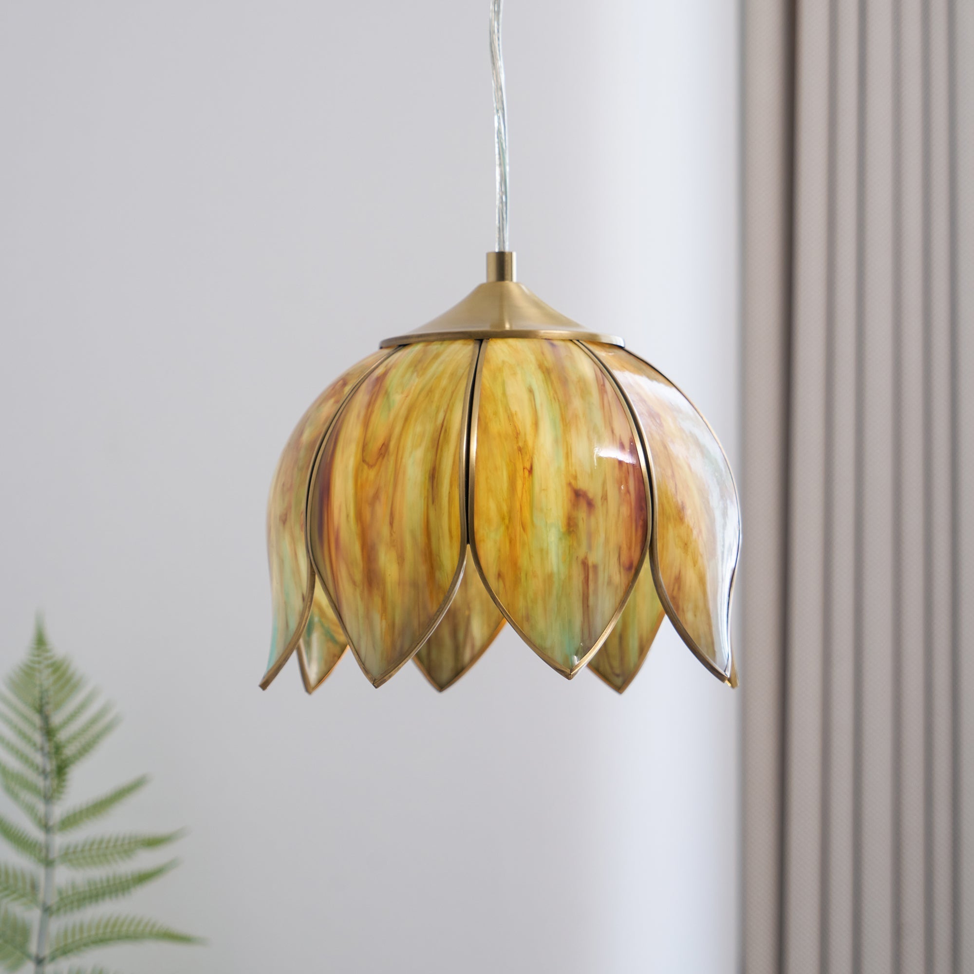Eraeora Vintage Retro Metal Glass Pendant Lamp - Lamp Copper