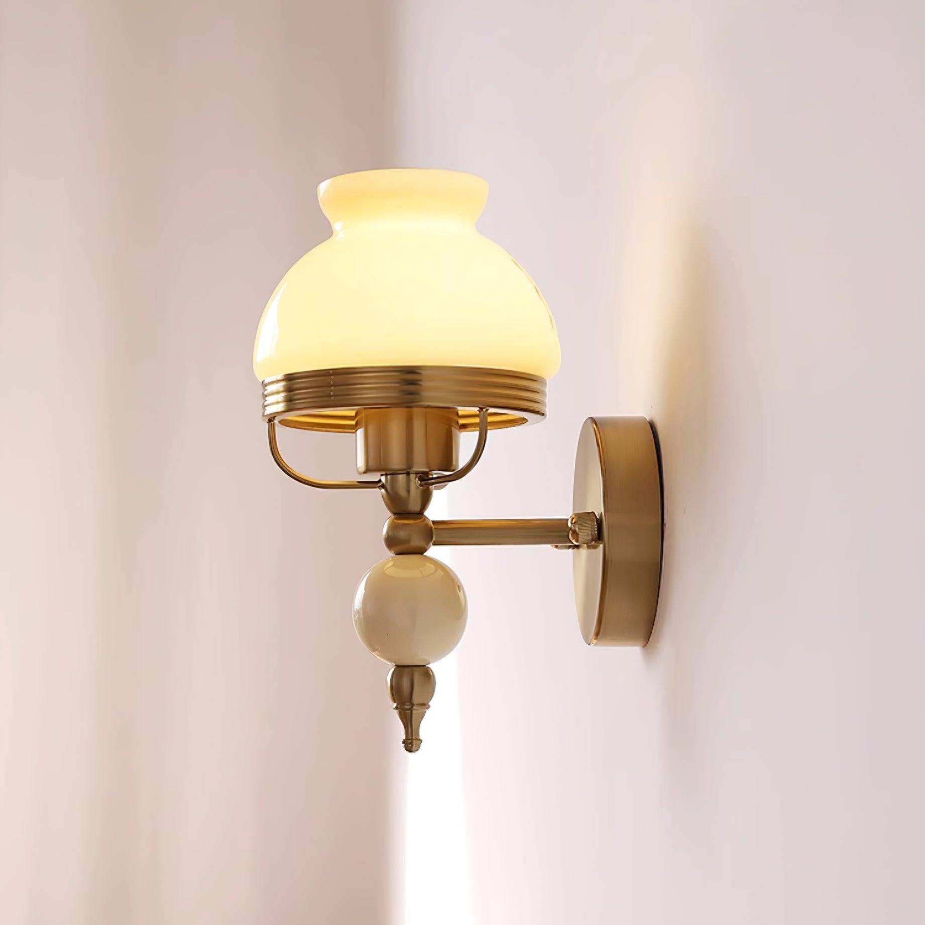 Wall Lamp Glass and Metal Light for Bedroom or Hallway Retro - Lamp Copper