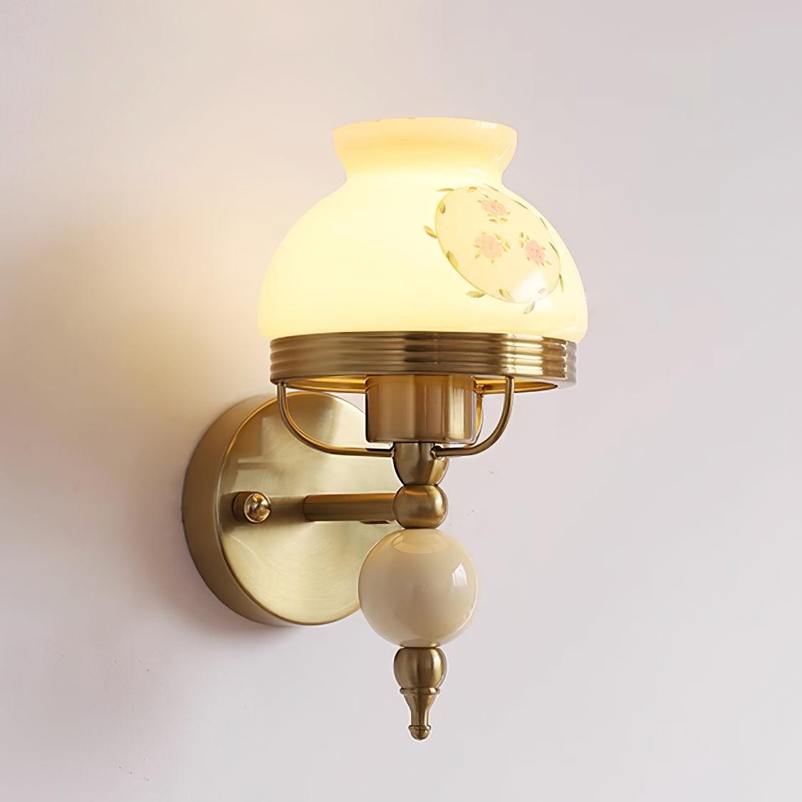 Wall Lamp Glass and Metal Light for Bedroom or Hallway Retro - Lamp Copper