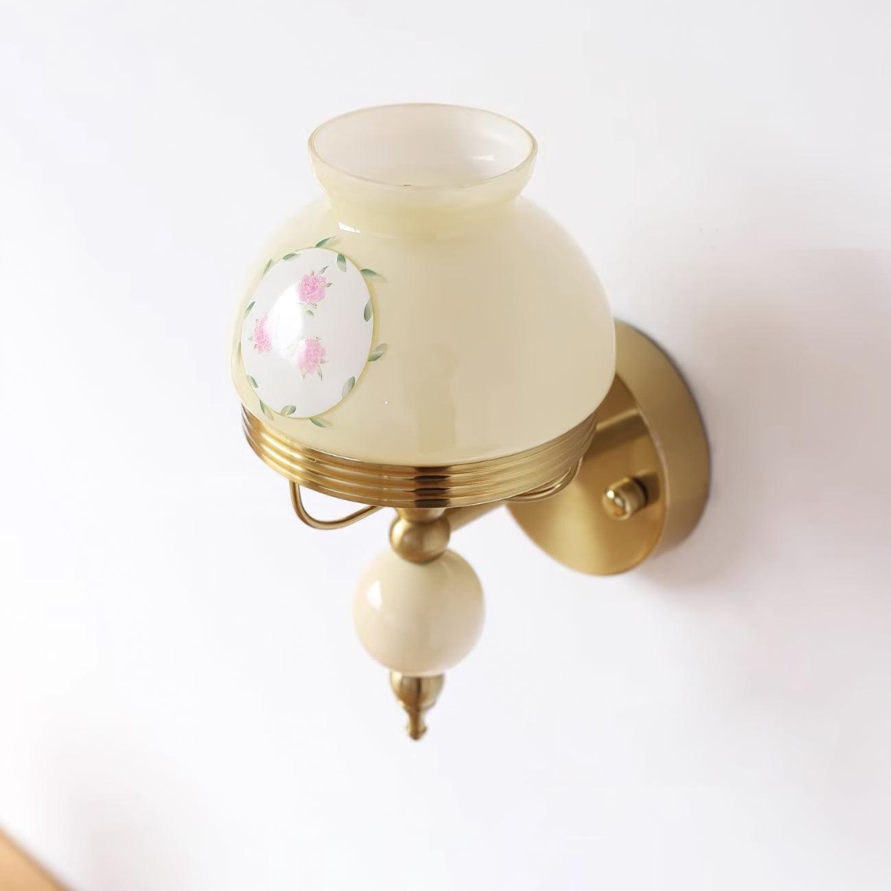 Wall Lamp Glass and Metal Light for Bedroom or Hallway Retro - Lamp Copper