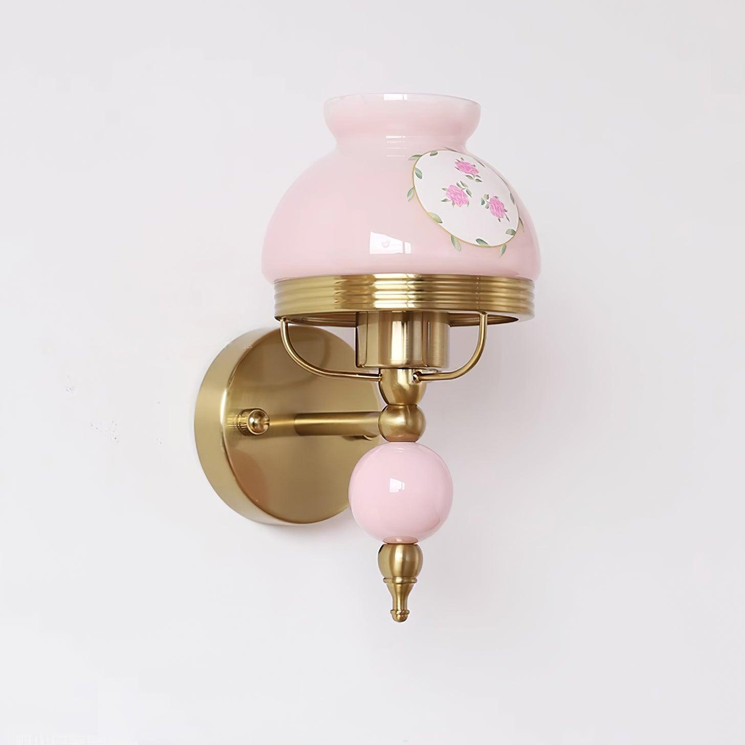 Wall Lamp Glass and Metal Light for Bedroom or Hallway Retro - Lamp Copper